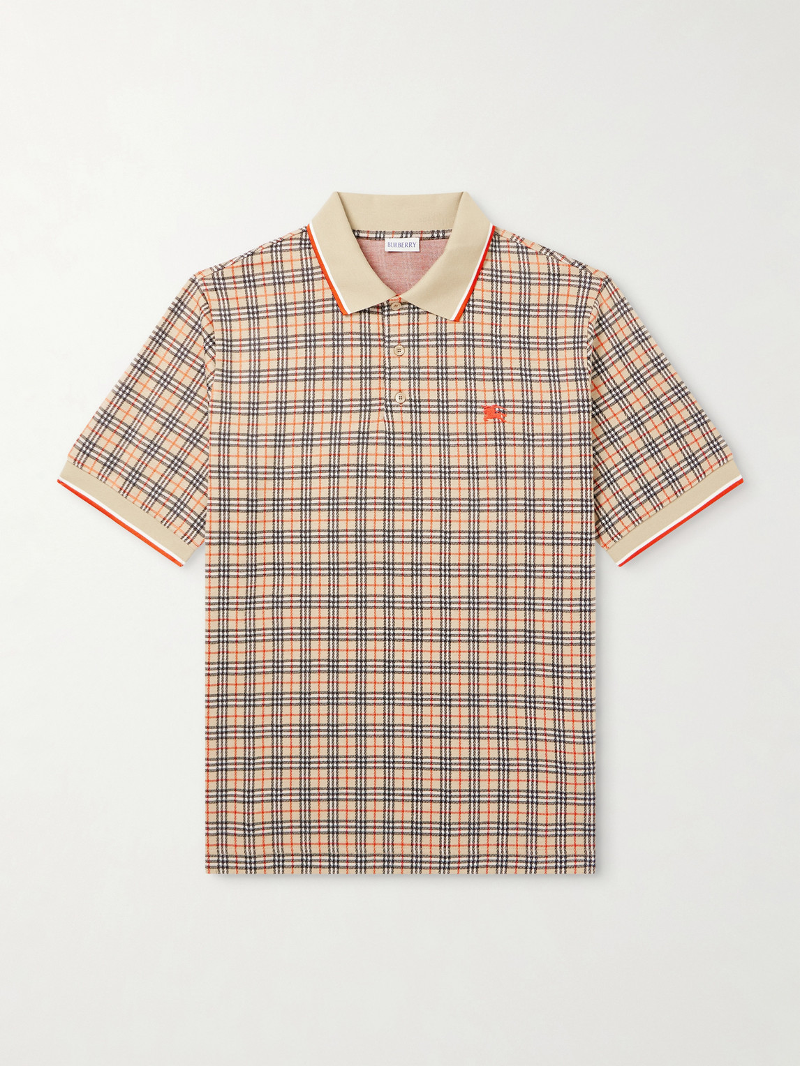 Burberry Logo-Embroidered Checked Jacquard Polo Shirt - Men