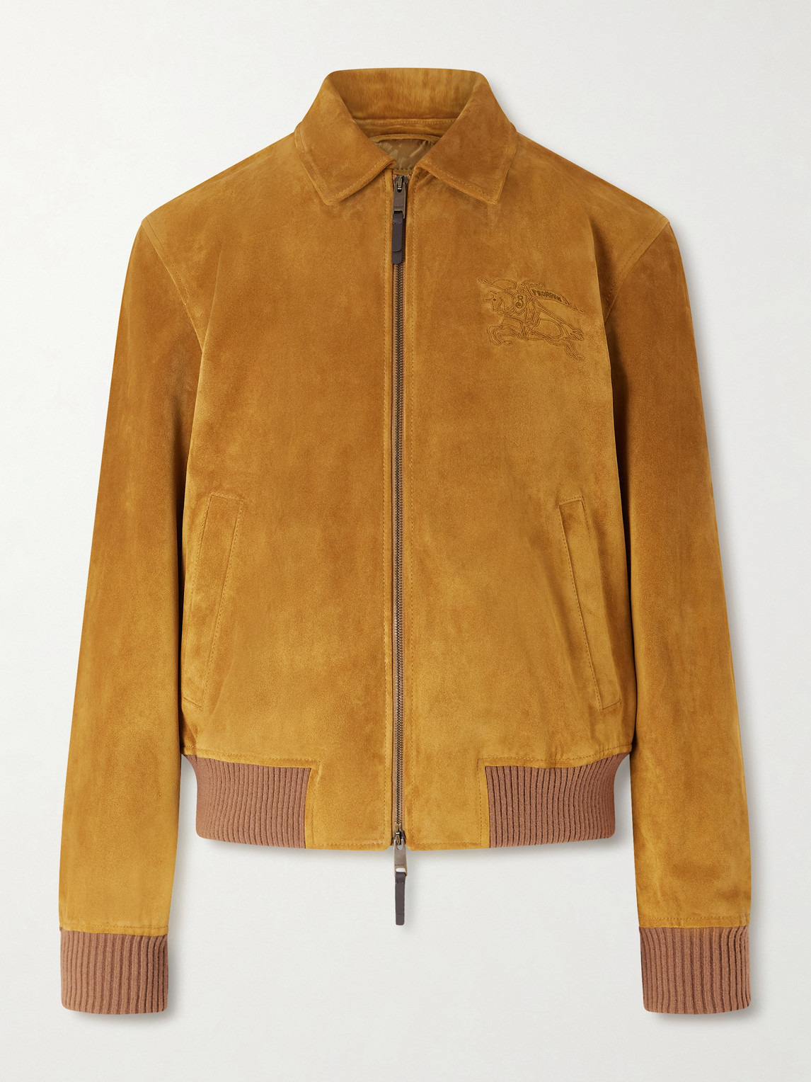Burberry Logo-Appliquéd Suede Harrington Jacket IT 54