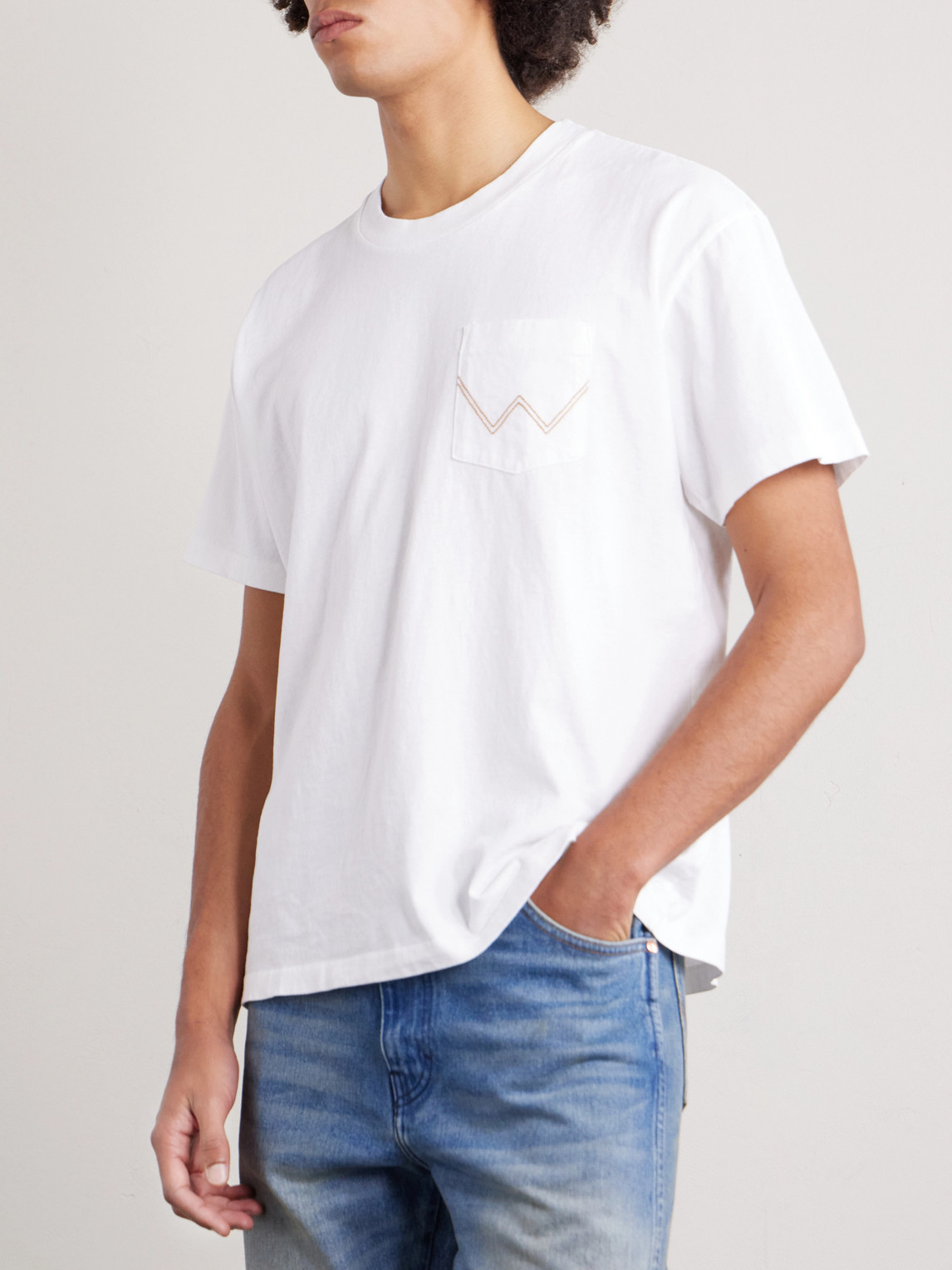  Cherry Los Angeles - Wrangler Horsepower Embroidered Printed Cotton-jersey T-shirt - Men - Neutrals - Xs 