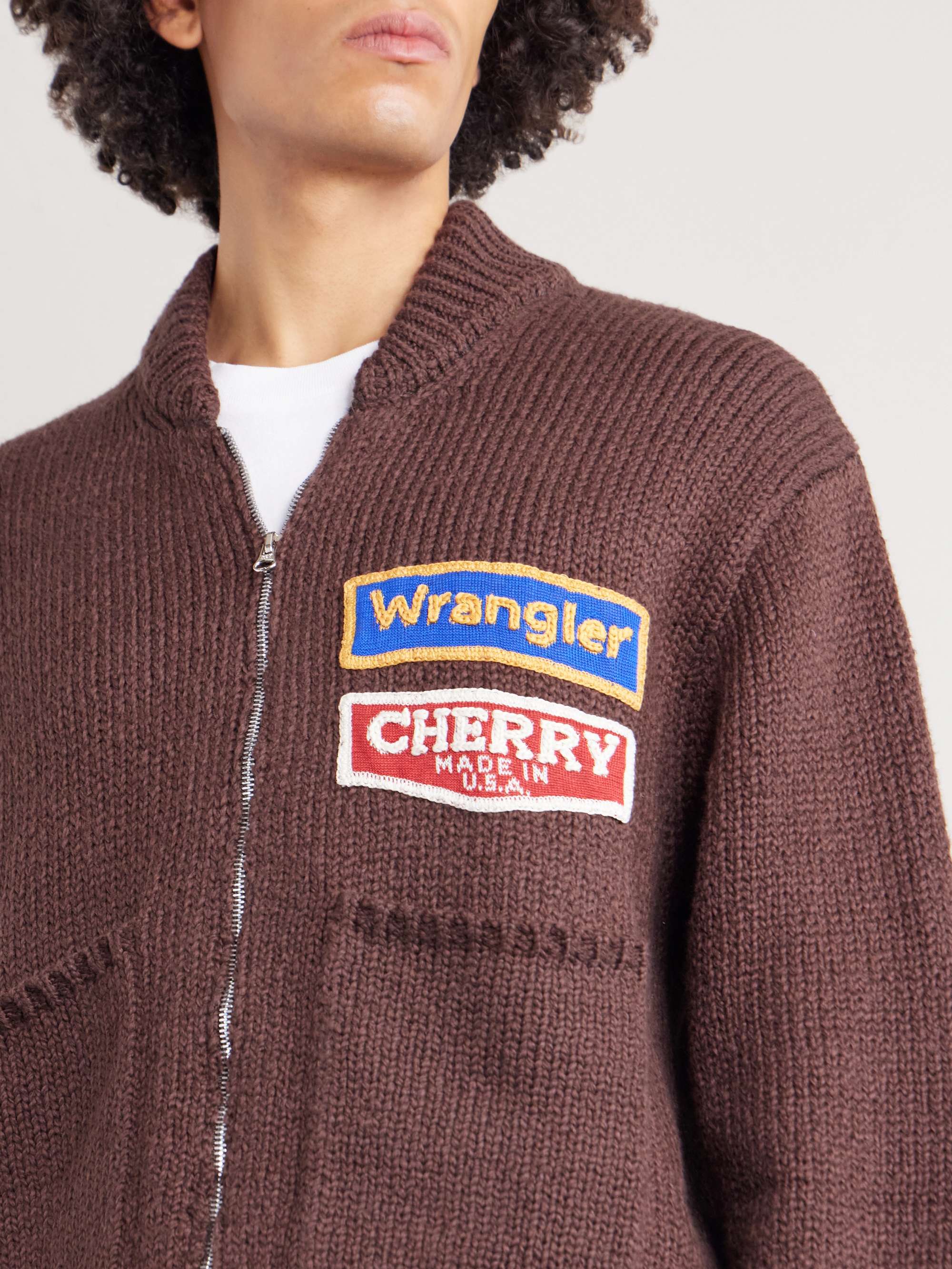 CHERRY LOS ANGELES + Wrangler Logo-Appliqued Embroidered Cotton
