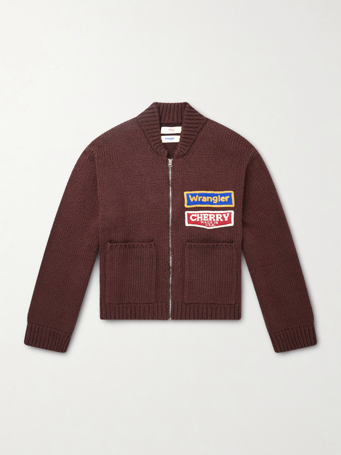 Cherry Los Angeles – Wrangler Logo-Appliqued Embroidered Cotton Zip-Up Jacket