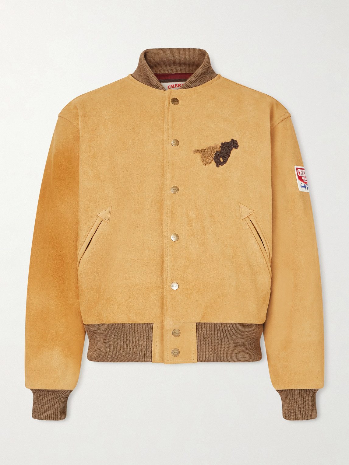 Cherry Los Angeles – Wrangler Logo-Appliquéd Embroidered Suede Jacket