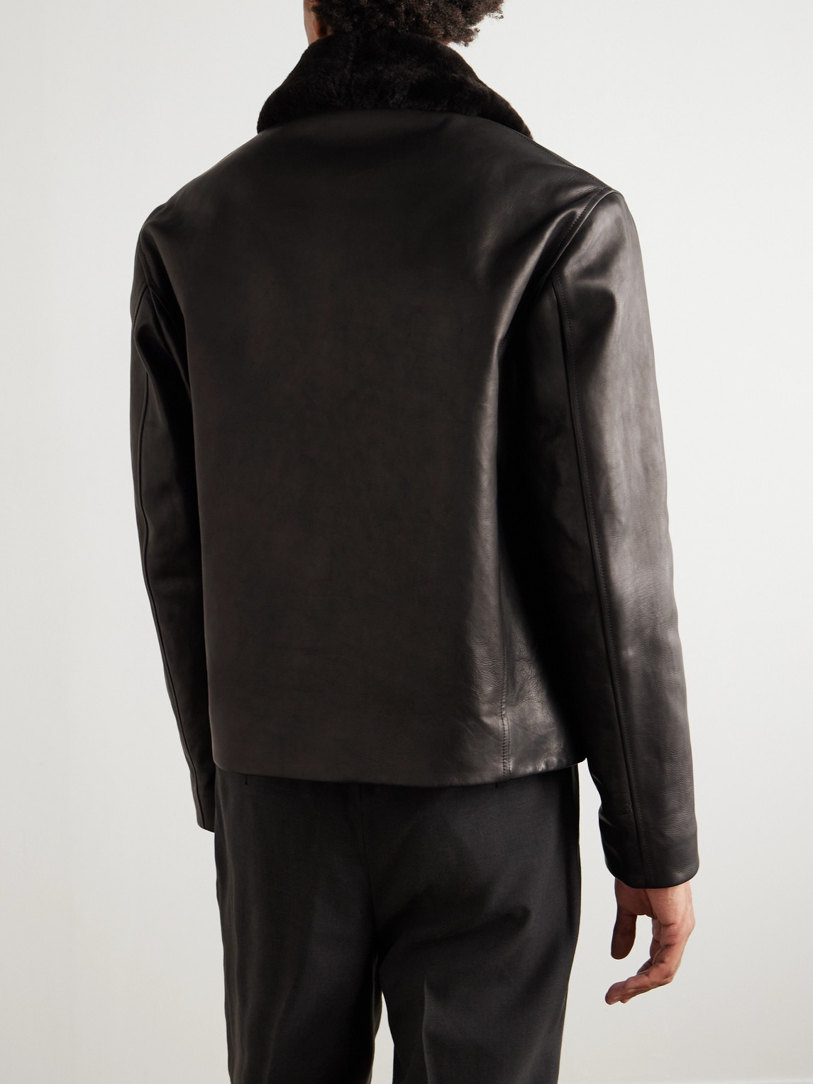 Baydan Shearling-Trimmed Aviator Jacket