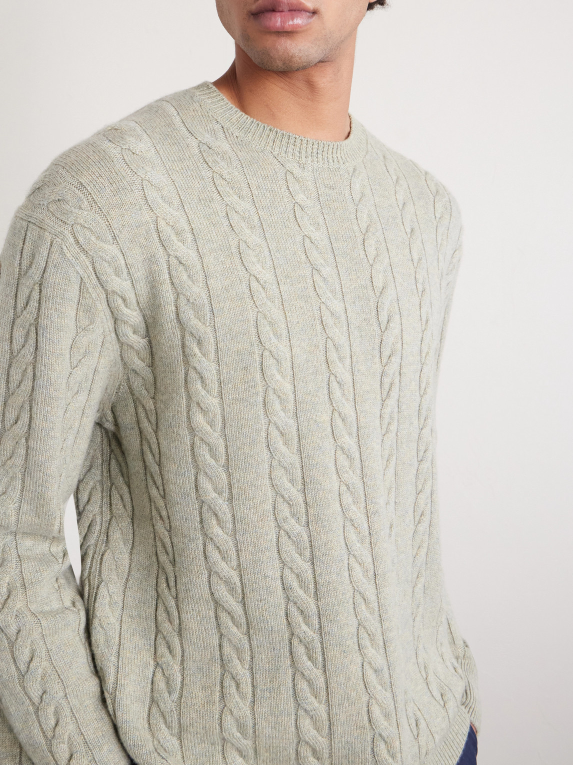 Cedar Cable-Knit Cashmere Sweater