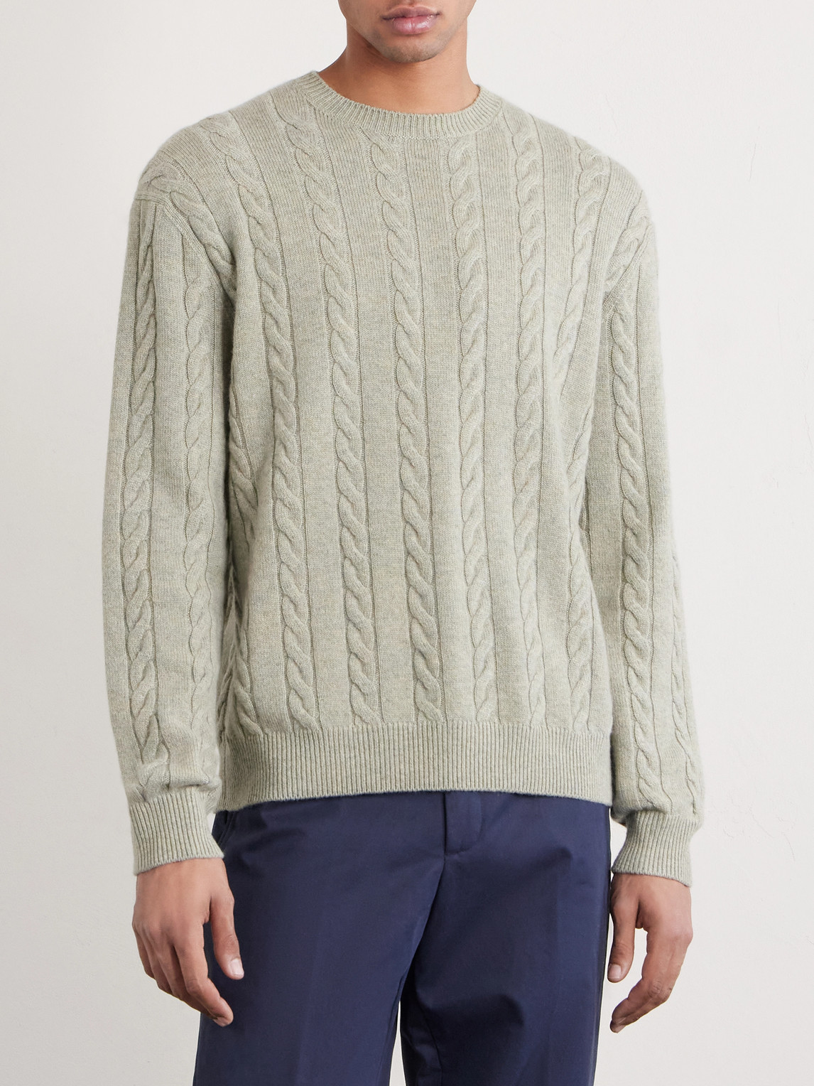 Cedar Cable-Knit Cashmere Sweater