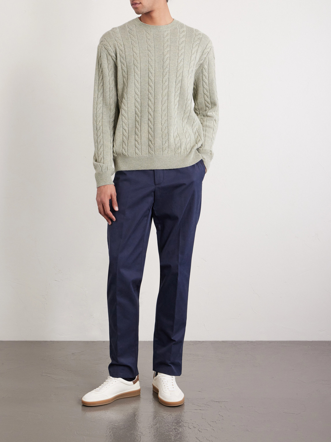Cedar Cable-Knit Cashmere Sweater
