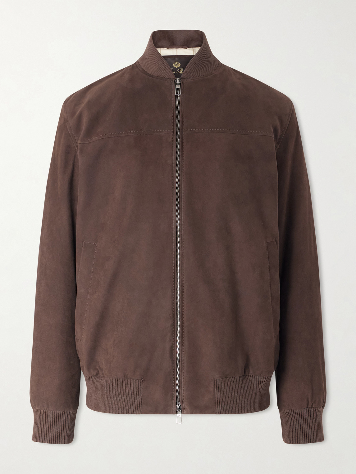 Loro Piana Ivy Padded Suede Bomber Jacket In Brown
