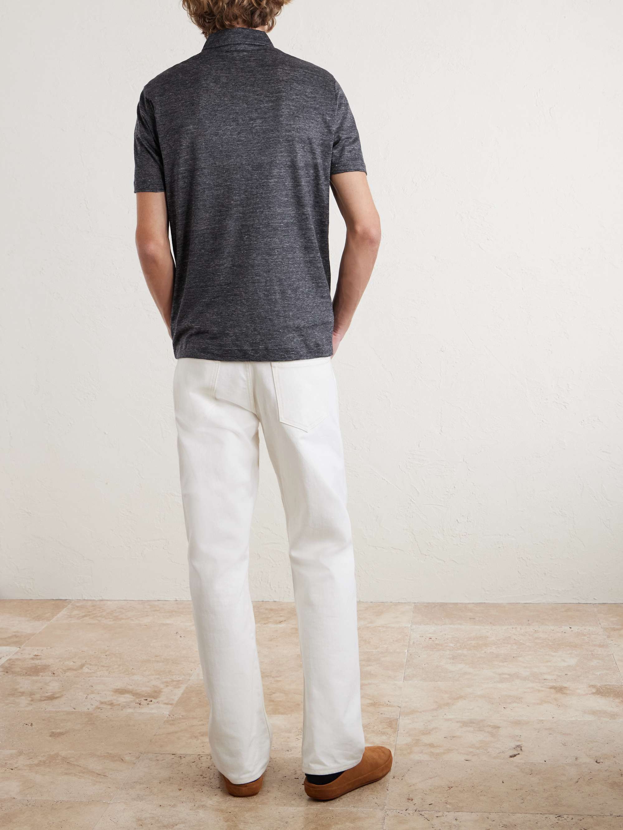 LORO PIANA Linen-Jersey Polo Shirt