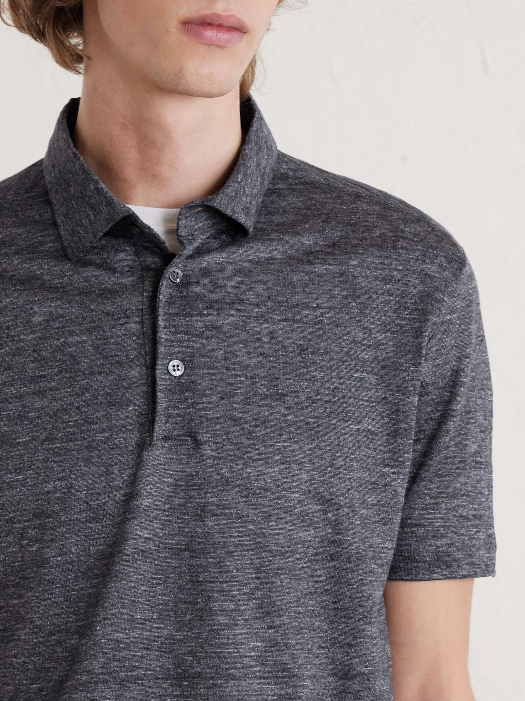 LORO PIANA Linen-Jersey Polo Shirt