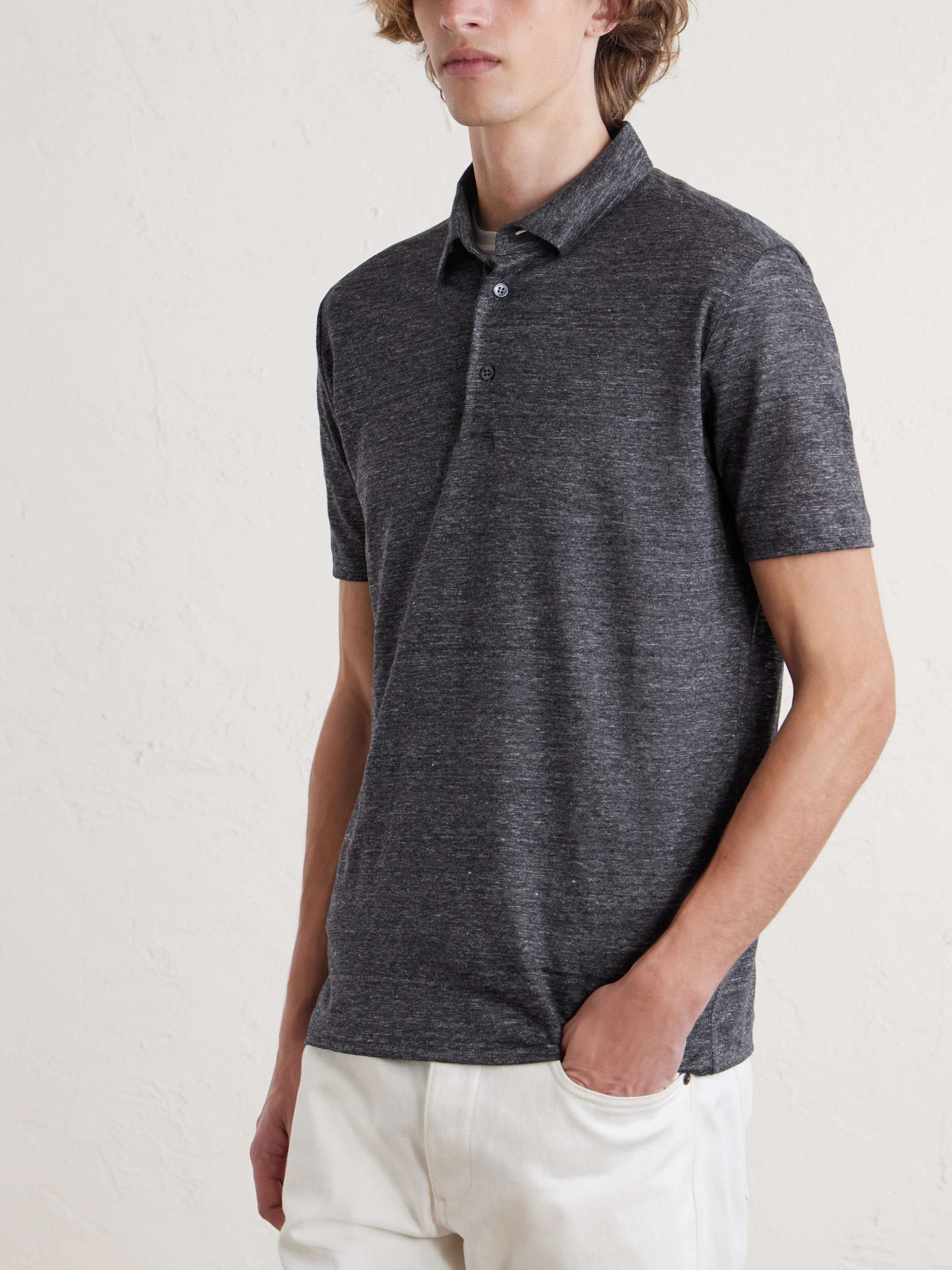 LORO PIANA Linen-Jersey Polo Shirt