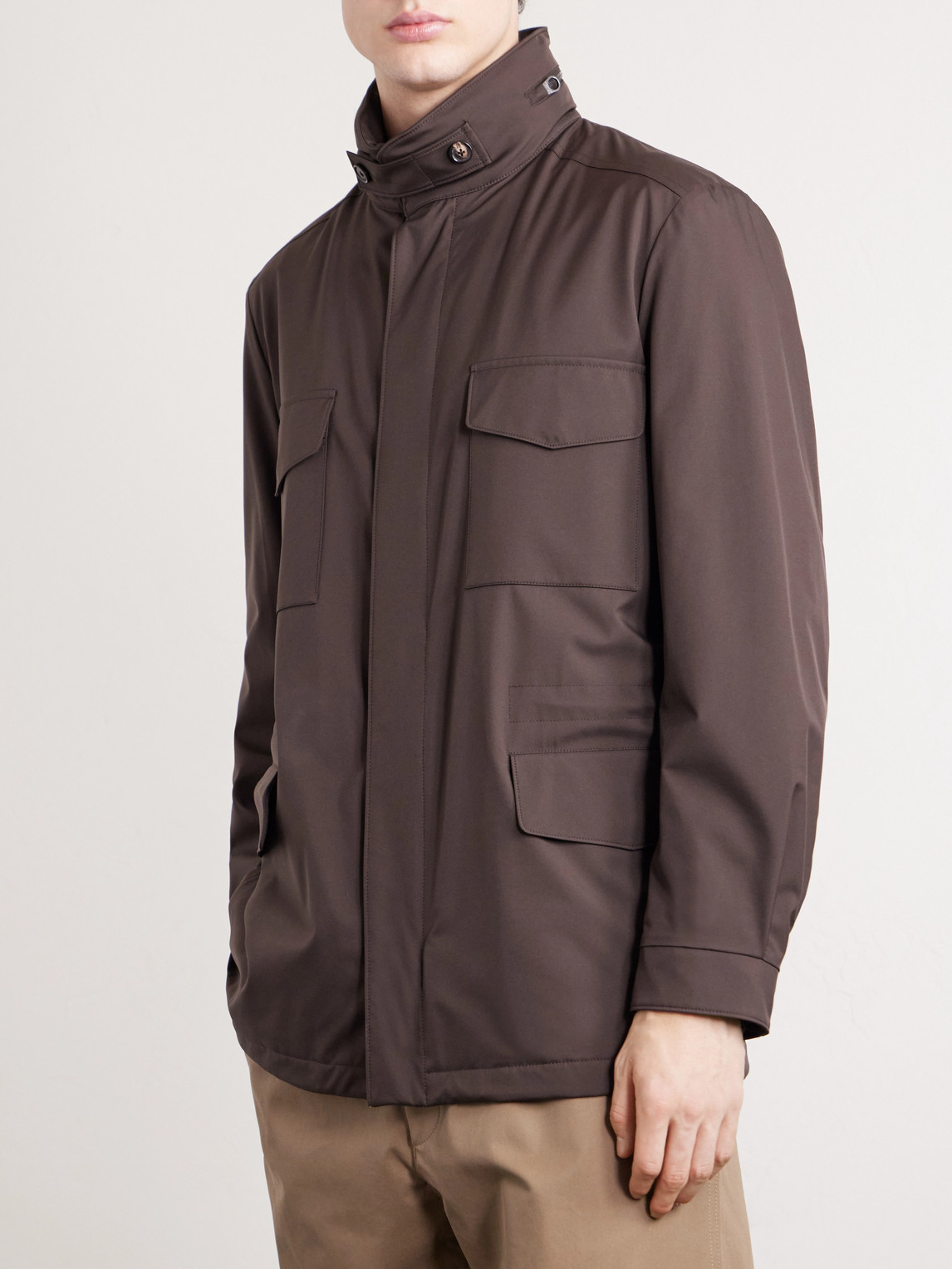  Loro Piana - Traveller Windmate Storm System® Shell Hooded Field Jacket - Men - Brown - It 50 