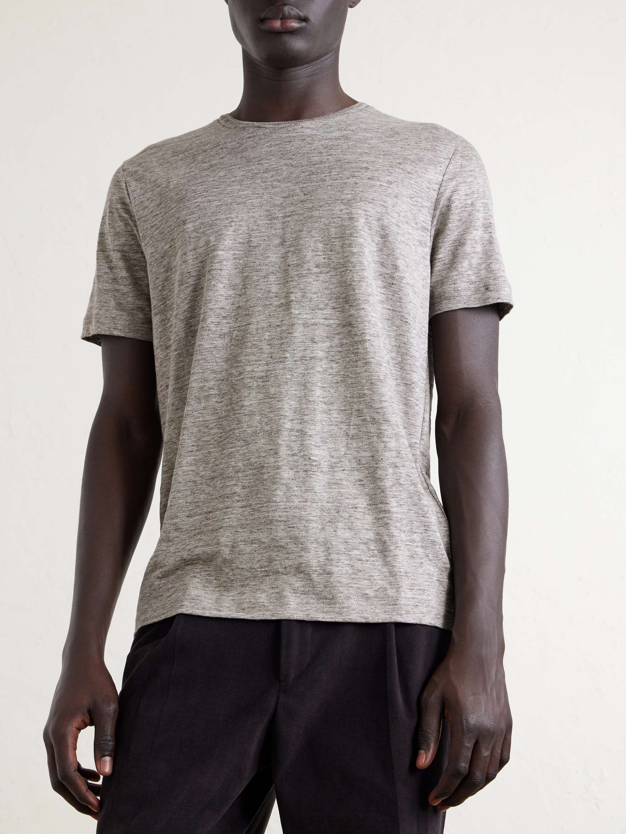 LORO PIANA تي شيرت من كتان الجيرسي