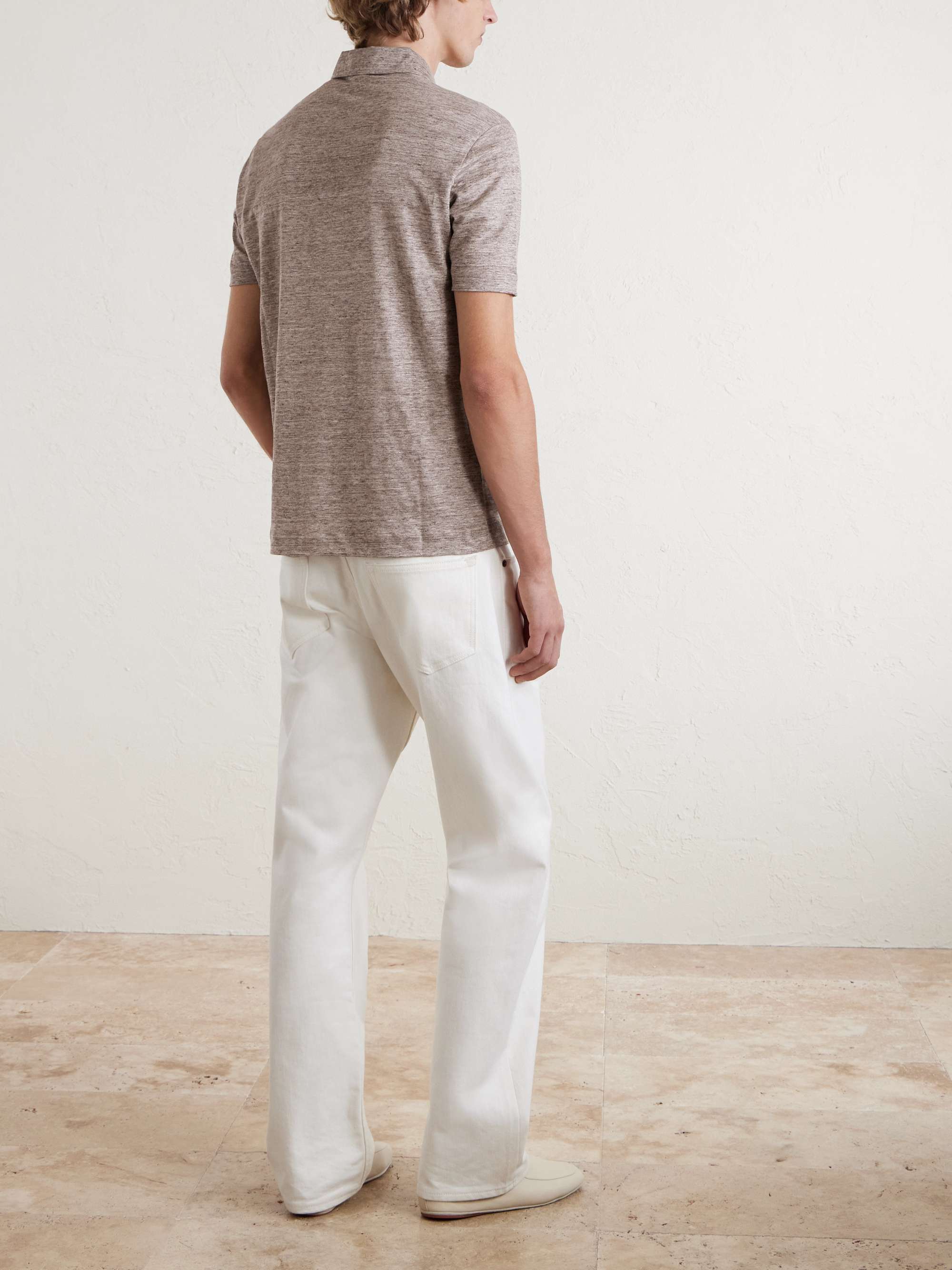 LORO PIANA Linen-Jersey Polo Shirt