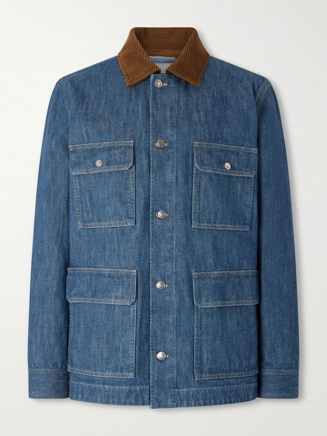 Loro Piana Austin Corduroy-Trimmed Denim Jacket - Men