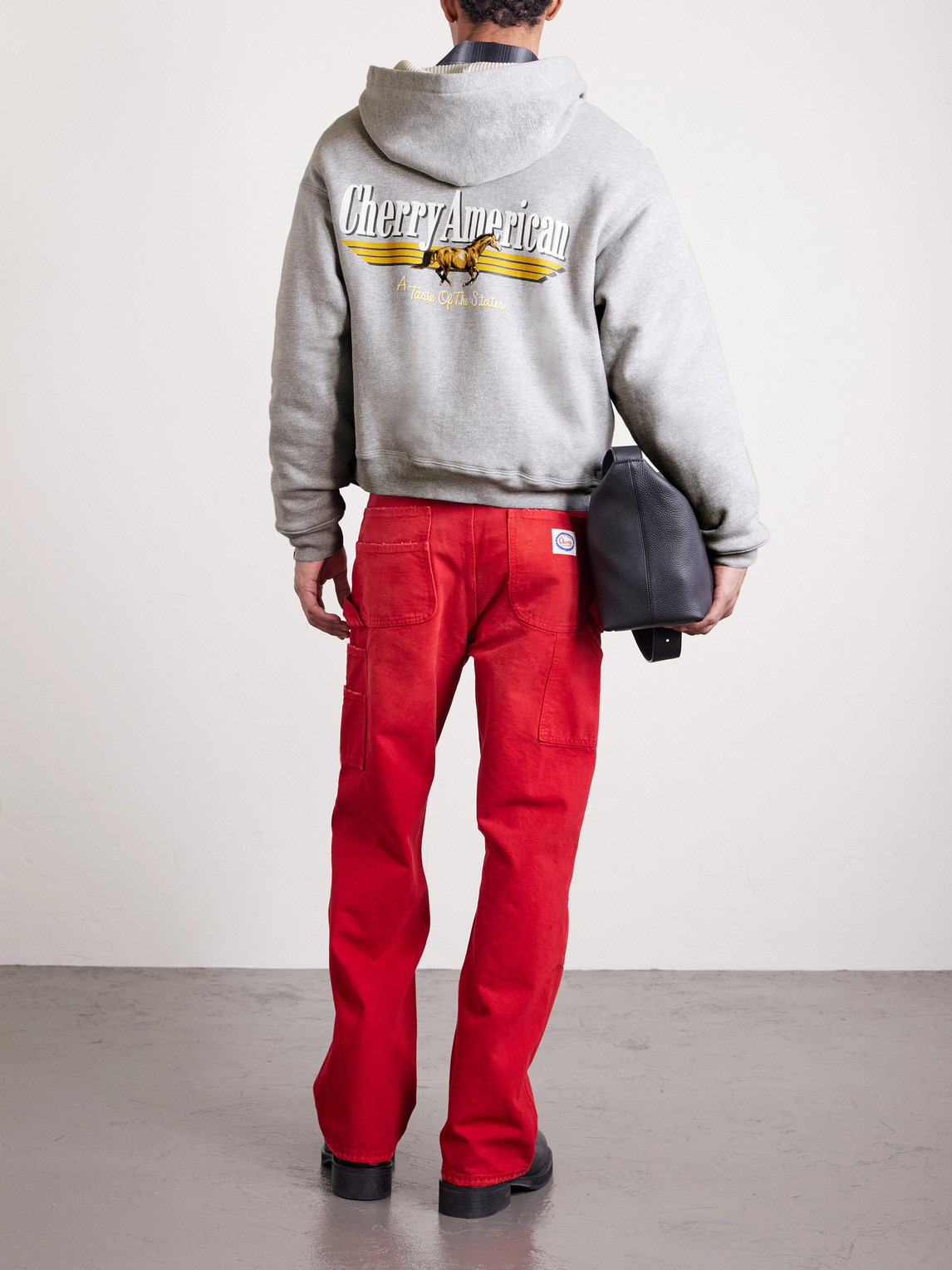 Cherry Los Angeles Logo-print Cotton-blend Jersey Zip-up Hoodie In Gray