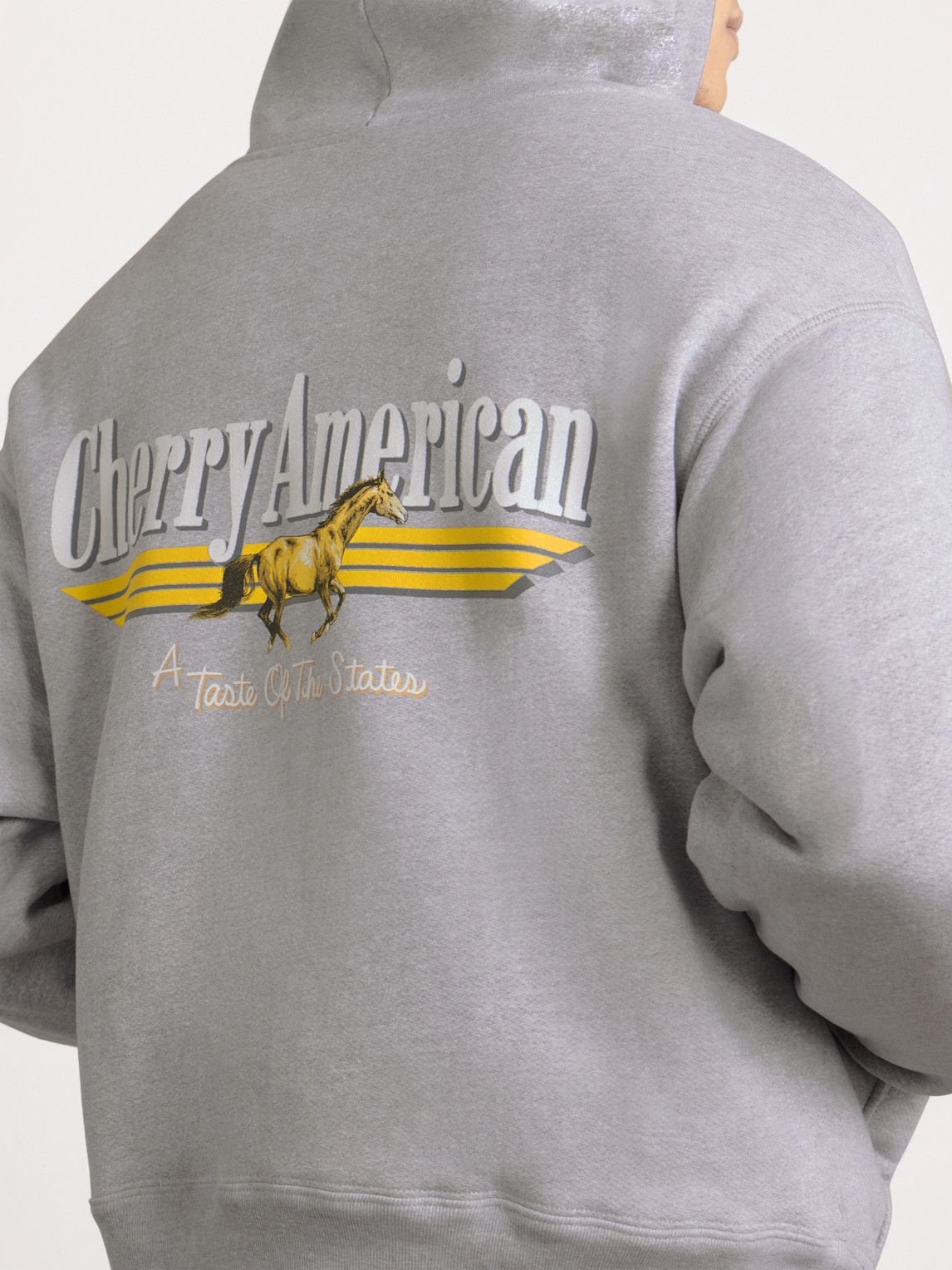 Cherry Los Angeles Logo-print Cotton-blend Jersey Zip-up Hoodie In Gray