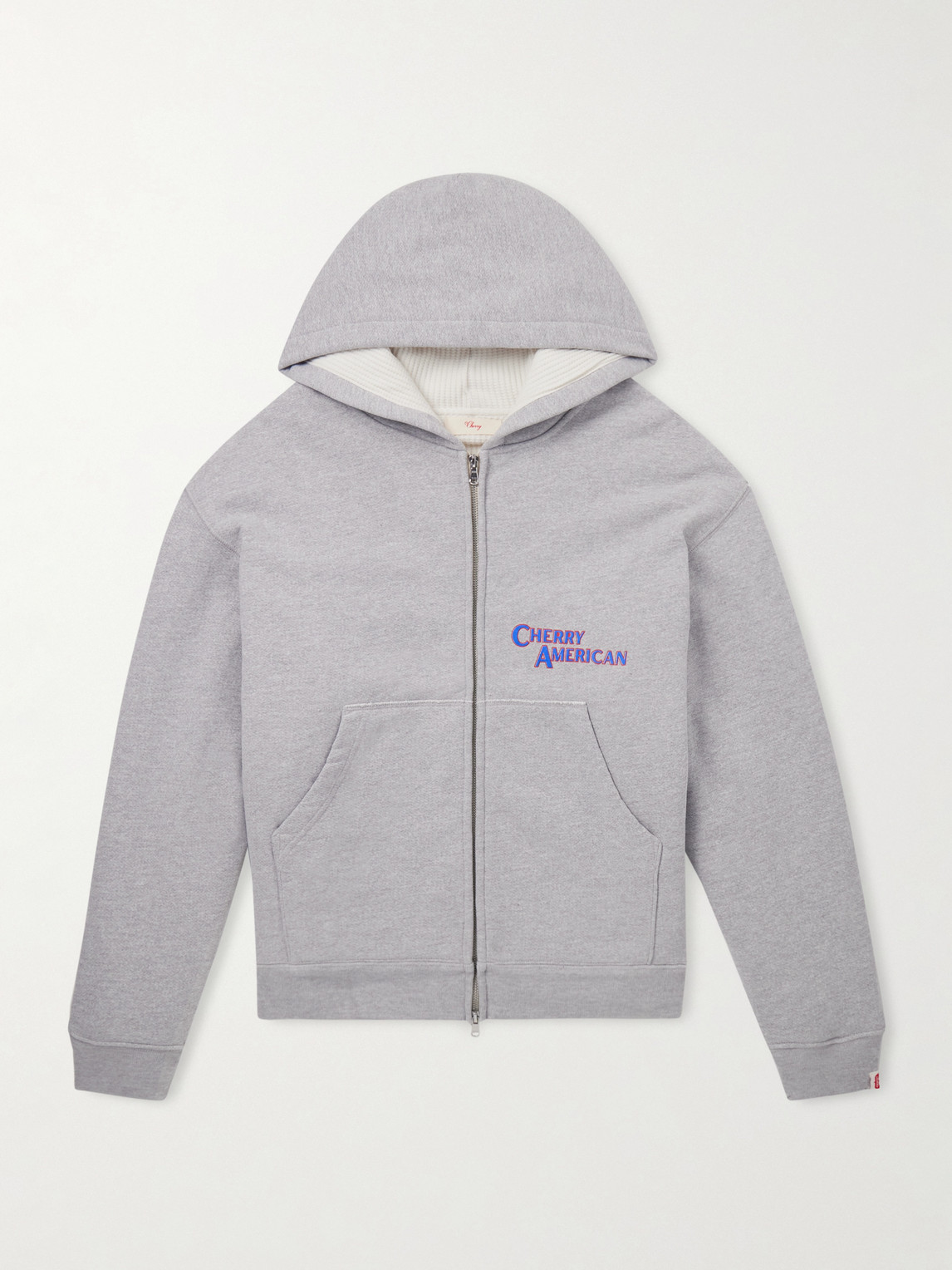 Cherry Los Angeles Logo-Print Cotton-Blend Jersey Zip-Up Hoodie - Men