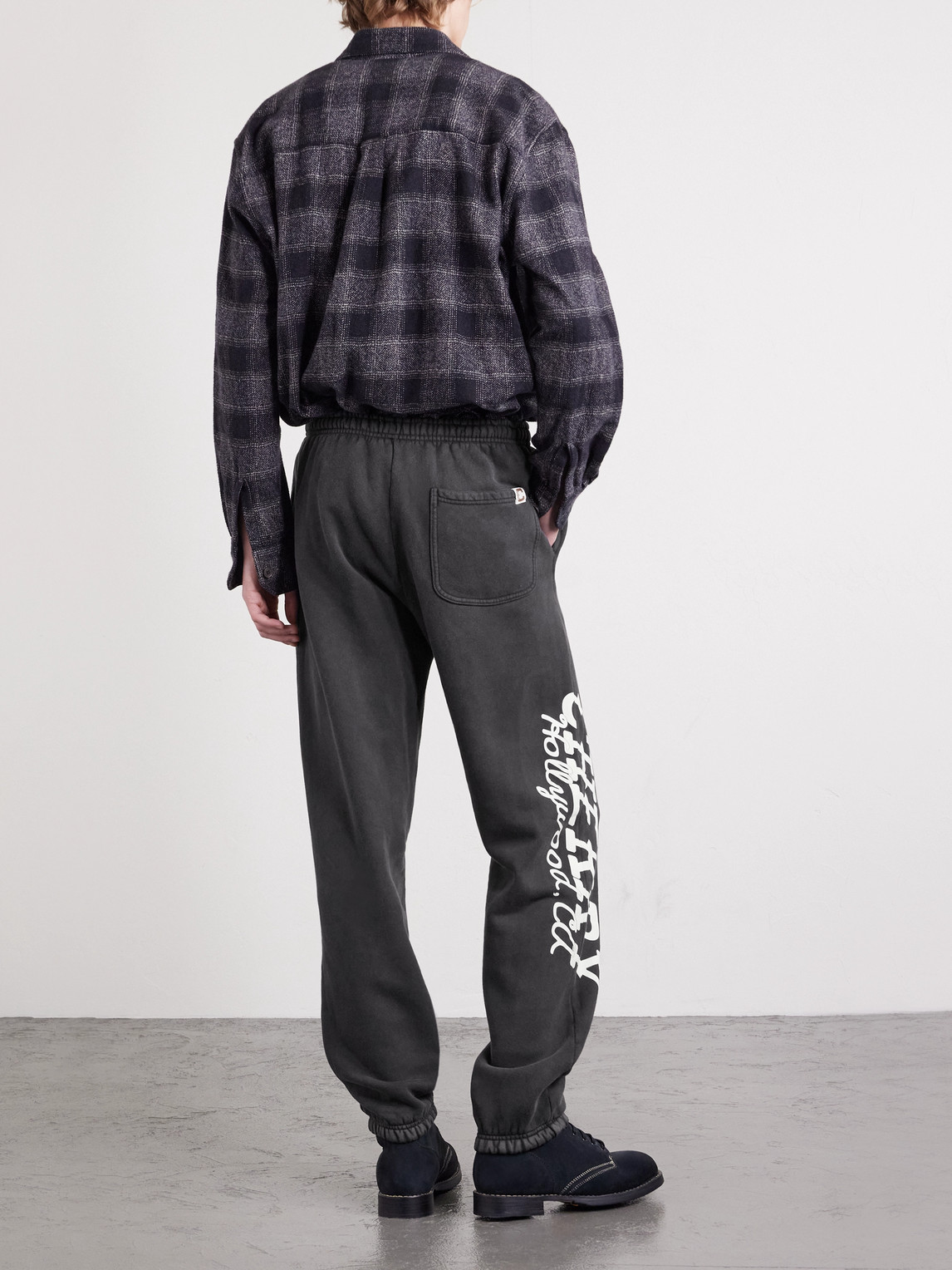 Cherry Los Angeles Hollywood Logo-print Appliquéd Cotton-jersey Sweatpants In Black