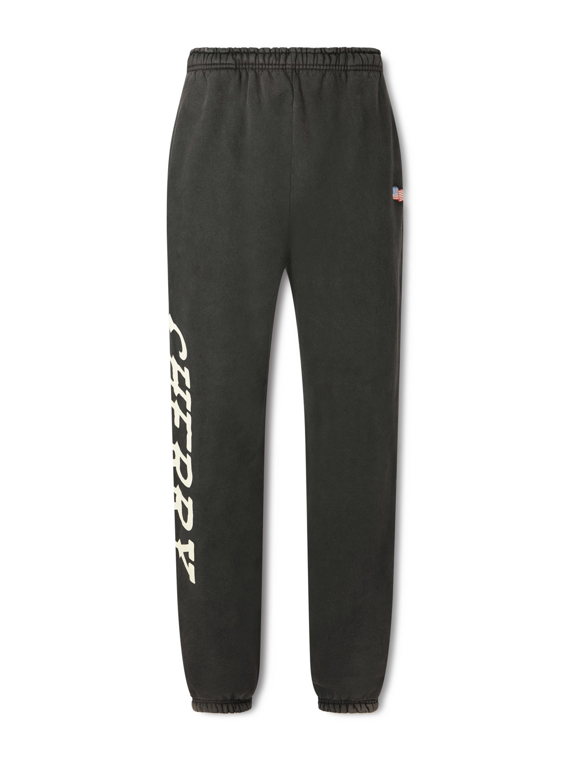 Cherry Los Angeles Hollywood Logo-print Appliquéd Cotton-jersey Sweatpants In Black