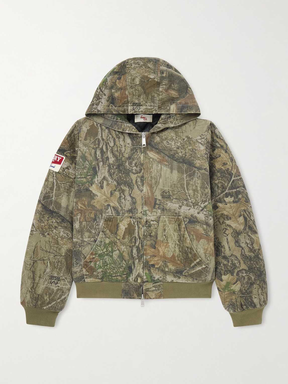 Cherry Los Angeles – Padded Printed Cotton-Twill Hooded Bomber Jacket