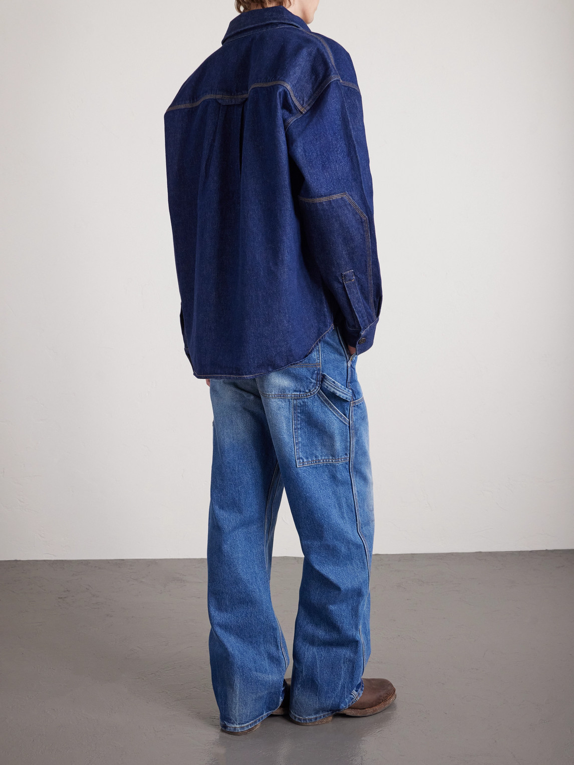 Cherry Los Angeles Carpenter Wide-leg Jeans In Blue