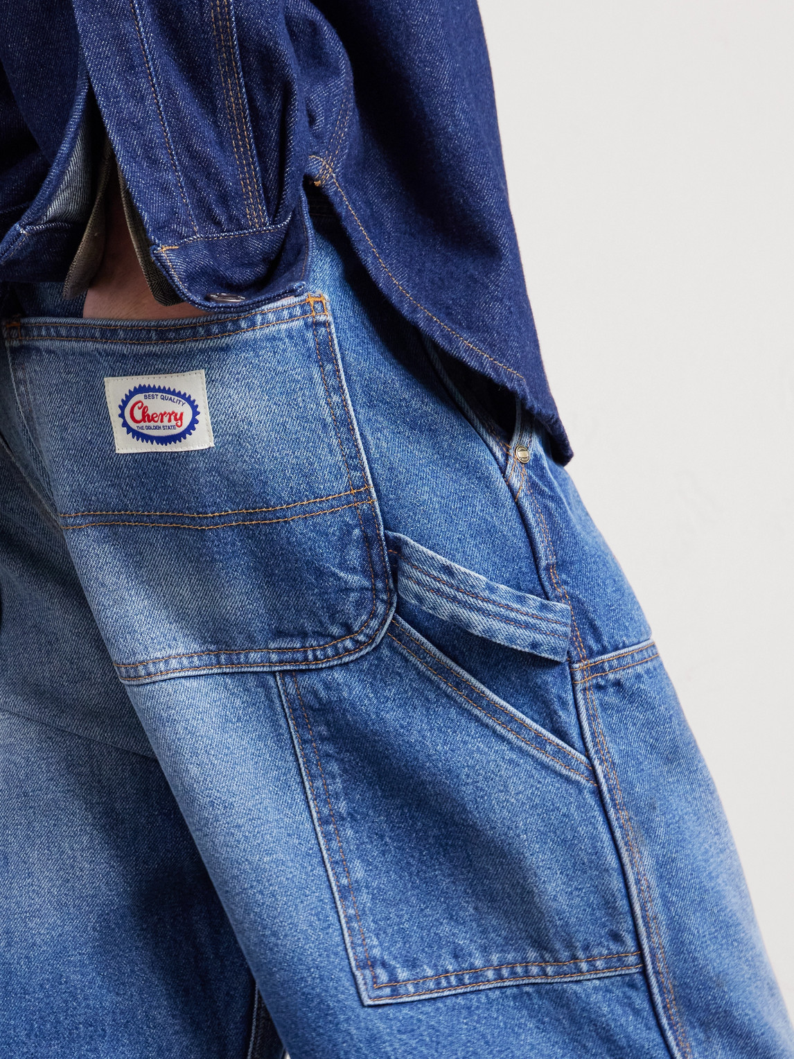 Cherry Los Angeles Carpenter Wide-leg Jeans In Blue