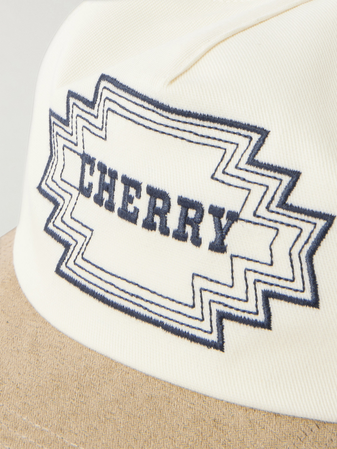 Cherry Los Angeles Navajo Suede-trimmed Logo-embroidered Twill Baseball Cap In Gold