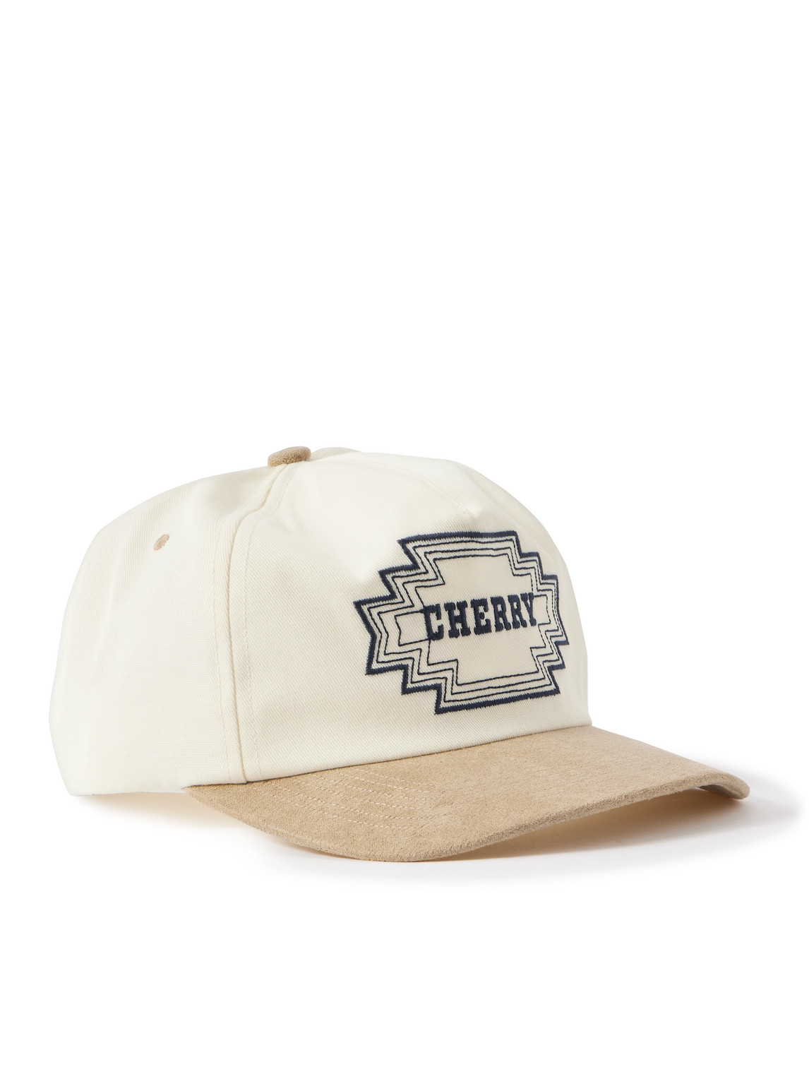 Cherry Los Angeles Navajo Suede-trimmed Logo-embroidered Twill Baseball Cap In Gold