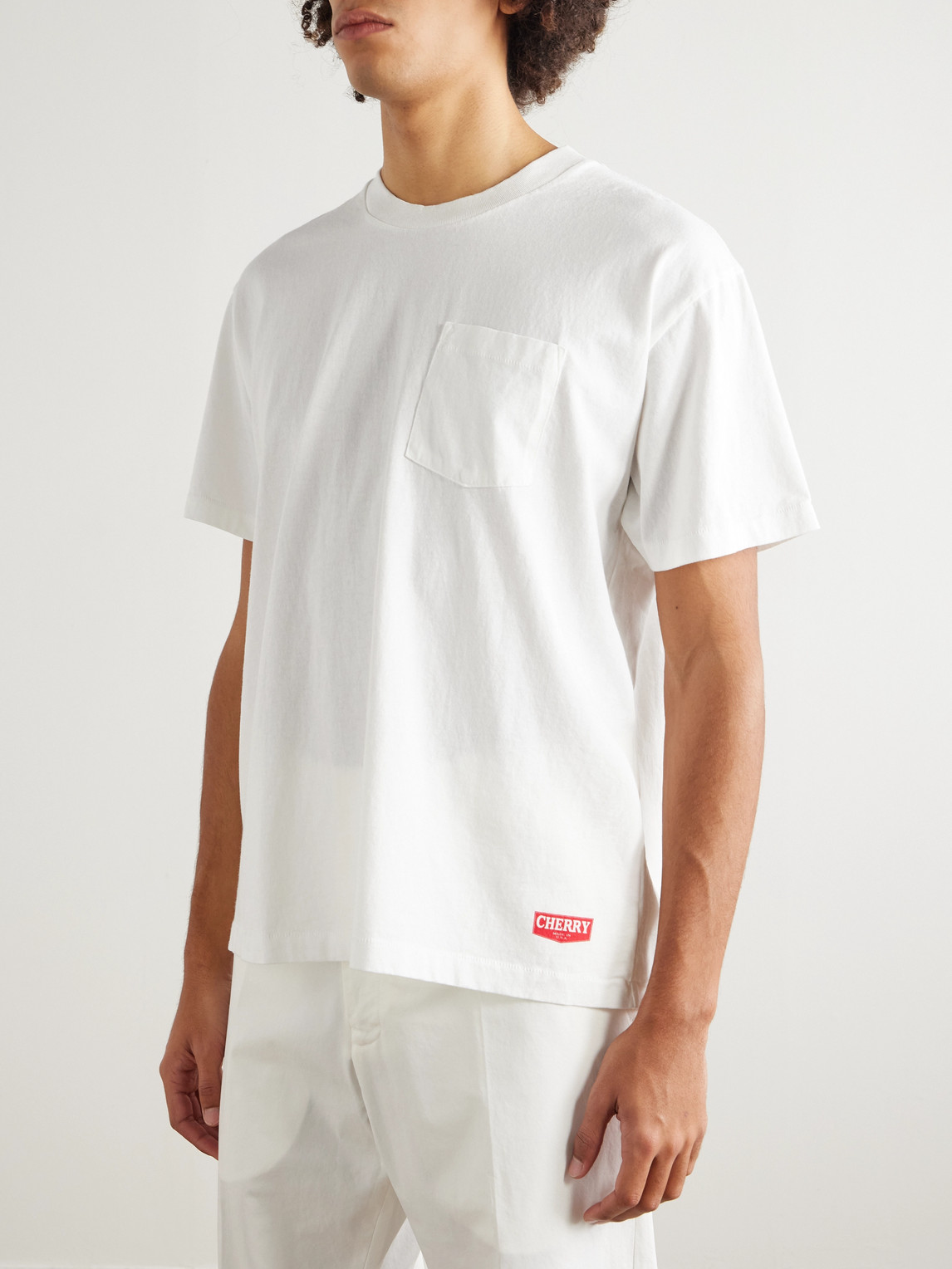 Cherry Los Angeles Cotton-jersey T-shirt In White