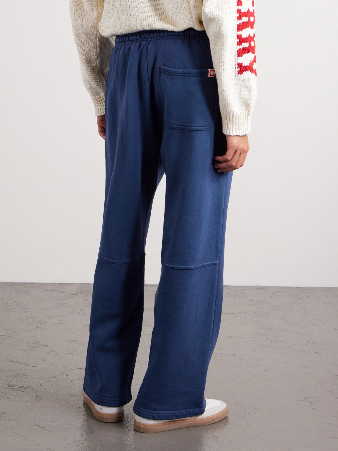 Cherry Los Angeles Navajo Straight-leg Logo-embroidered Cotton-jersey Sweatpants In Blue