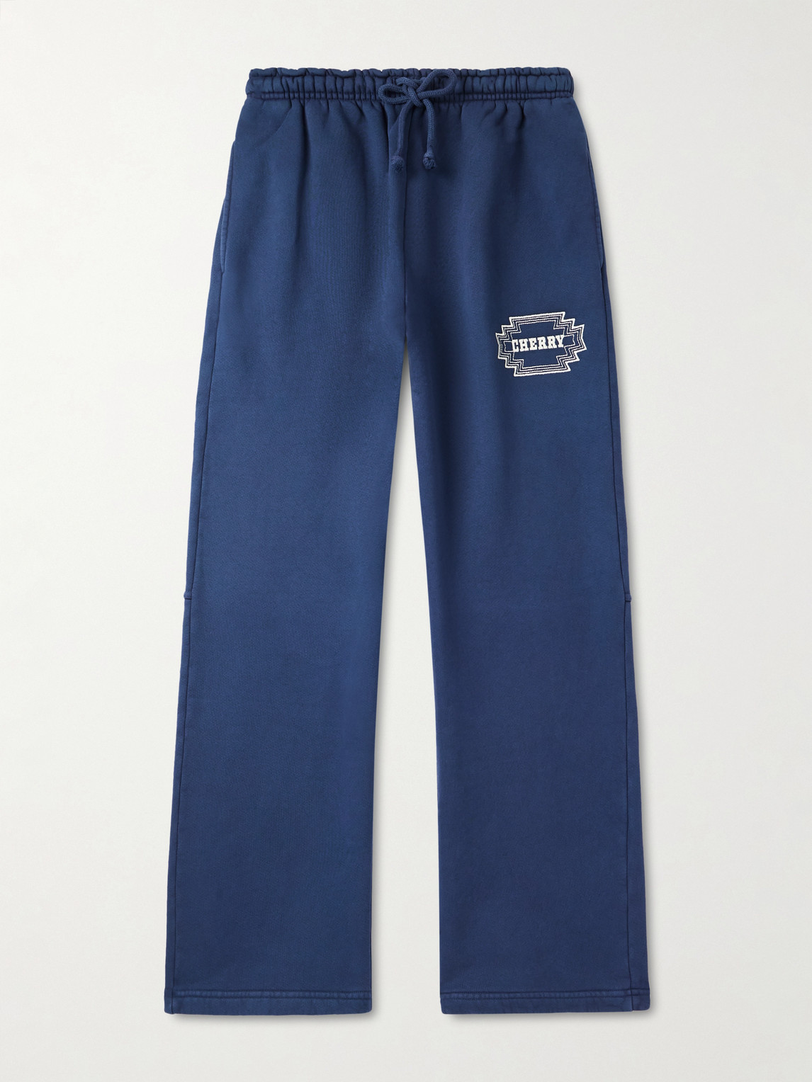 Cherry Los Angeles Navajo Straight-Leg Logo-Embroidered Cotton-Jersey Sweatpants - Men