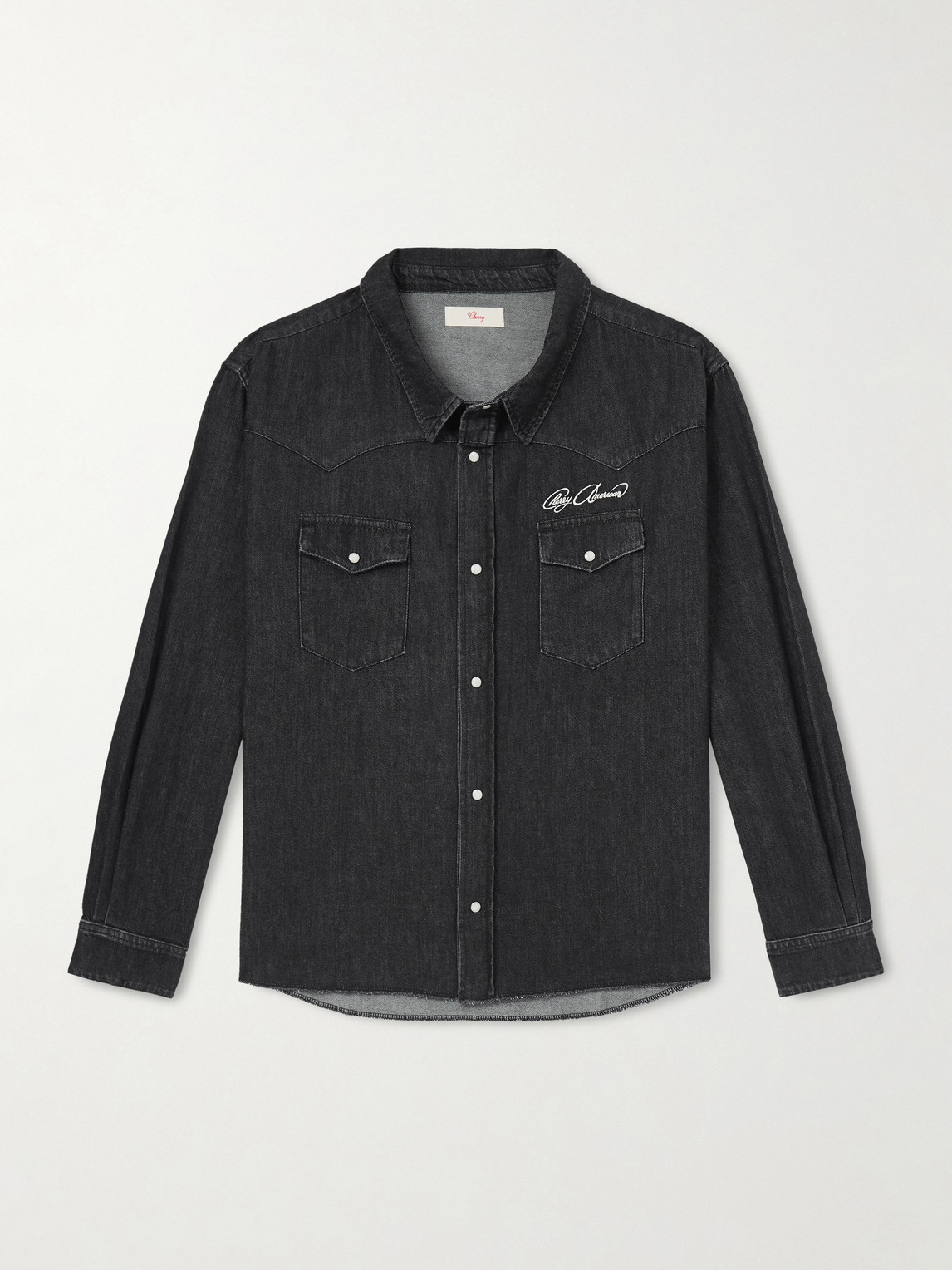 Cherry Los Angeles Logo-Embroidered Denim Western hirt - Men