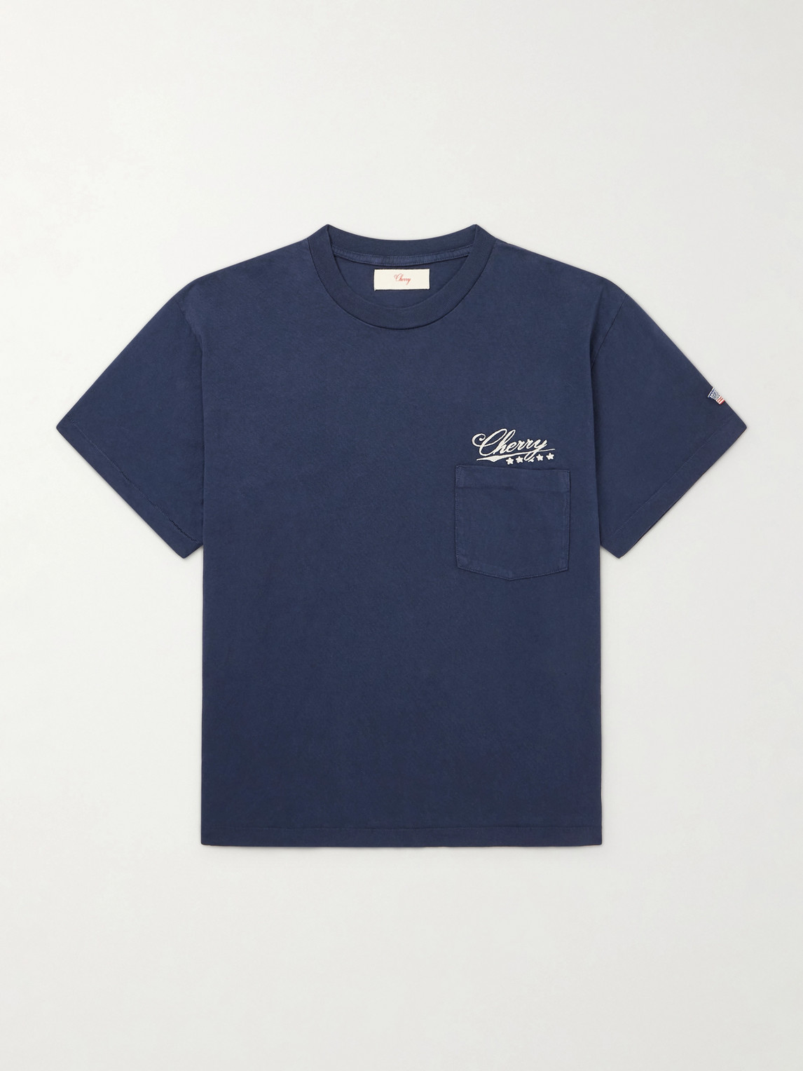 Cherry Los Angeles Five Star Logo-Embroidered Cotton-Jersey T-Shirt - Men