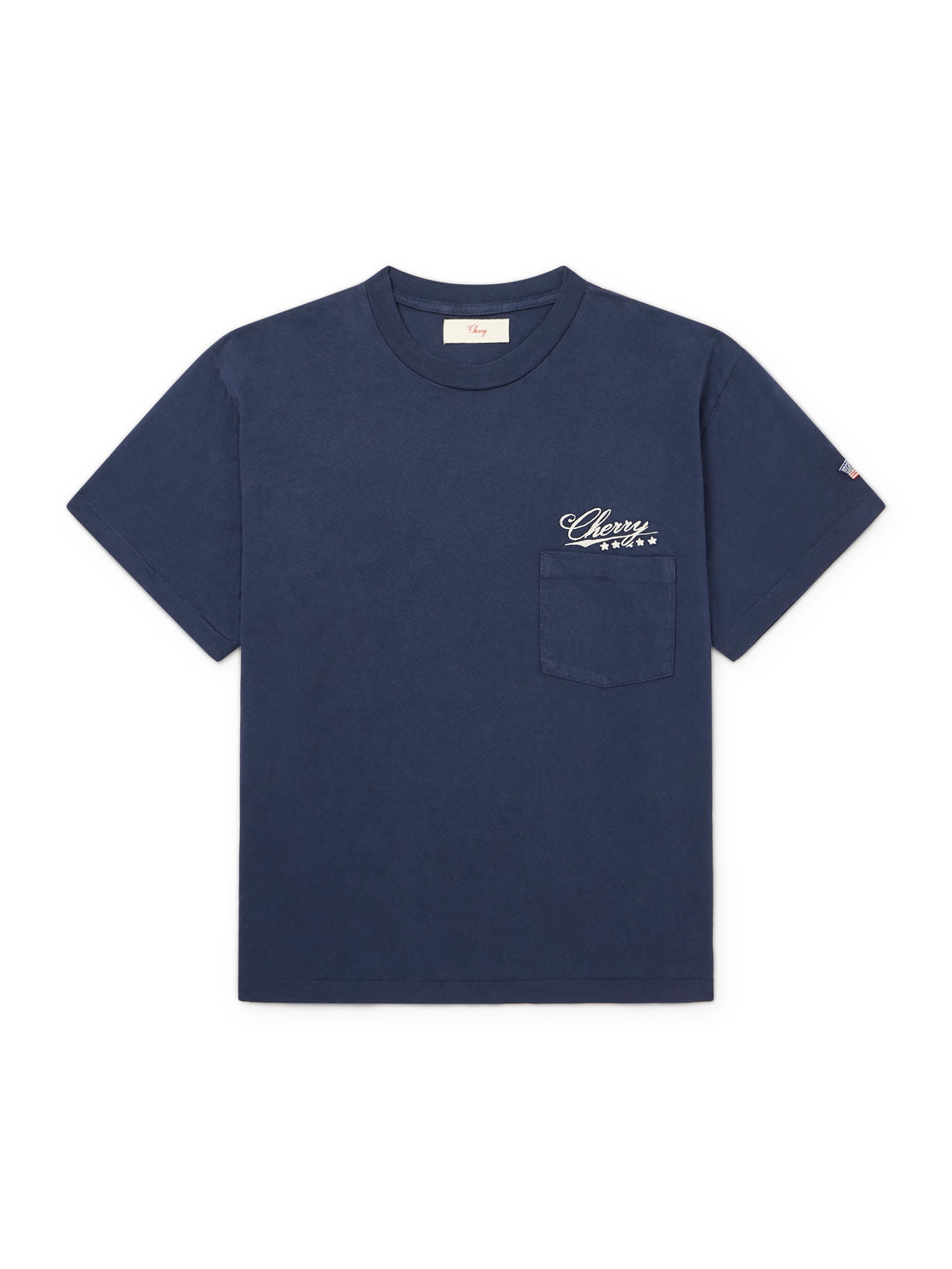 Cherry Los Angeles Five Star Logo-embroidered Cotton-jersey T-shirt In Blue