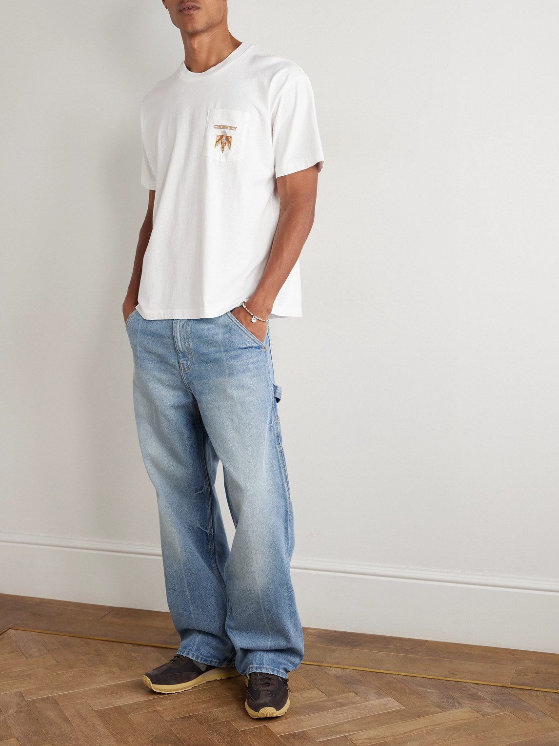 Cherry Los Angeles Logo-print Cotton-jersey T-shirt In White