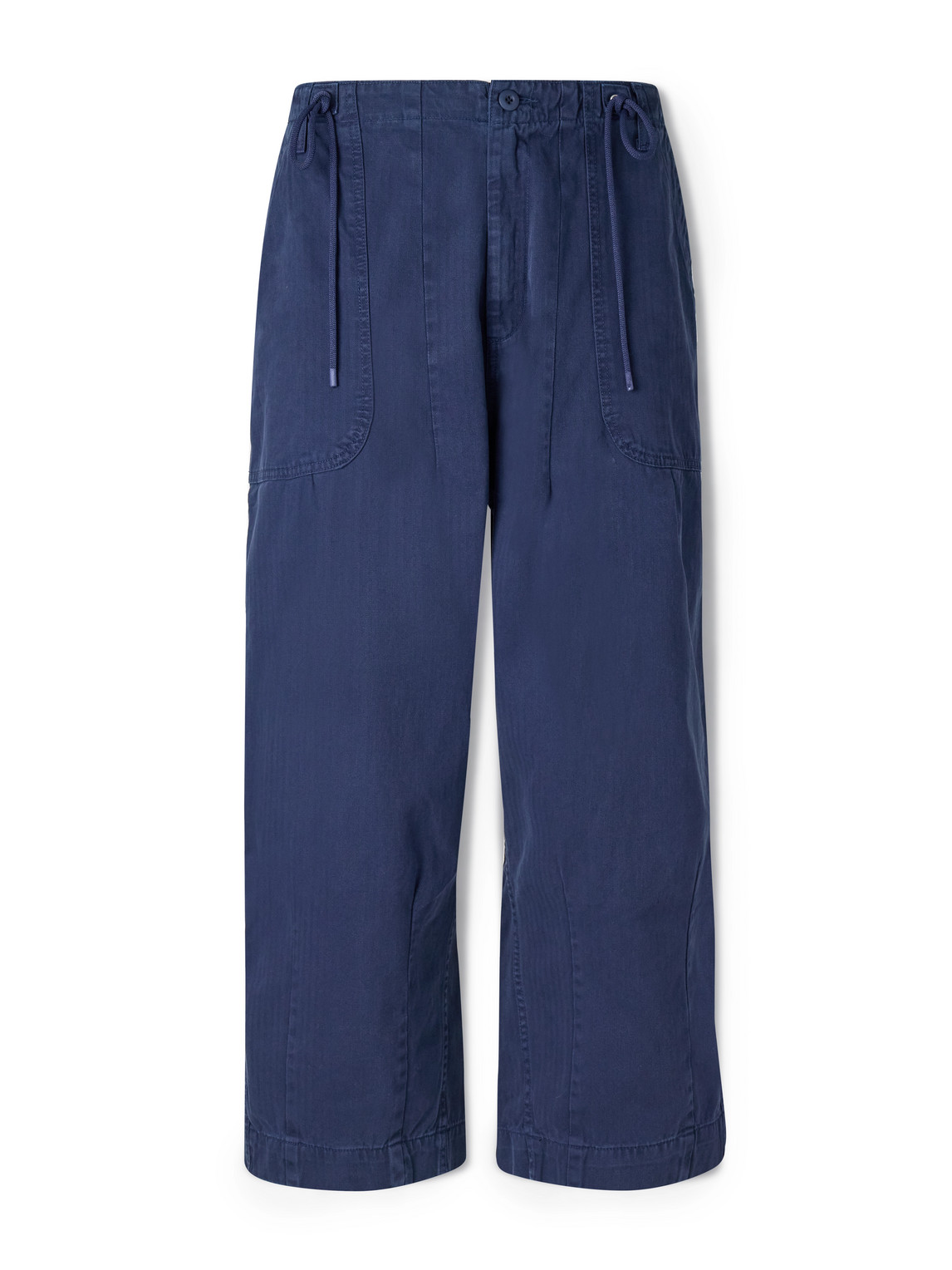 Cherry Los Angeles Parachute Wide-leg Herringbone Cotton Trousers In Blue