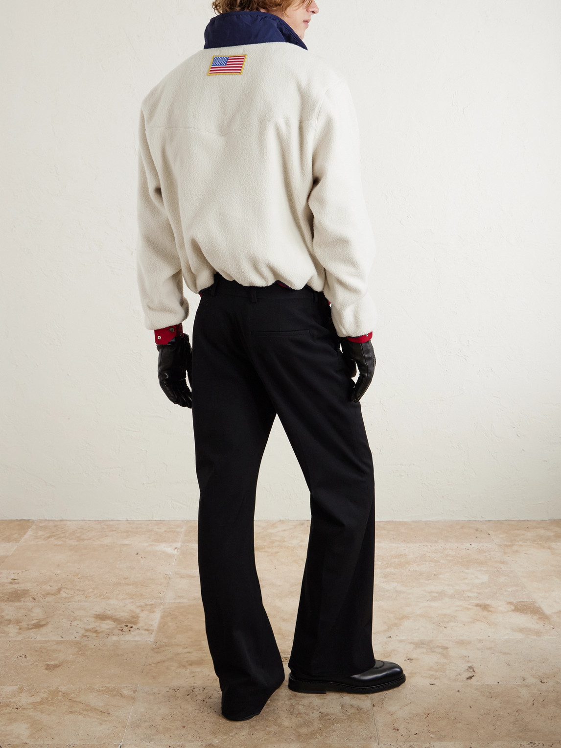 Cherry Los Angeles Logo-appliquéd Fleece Half-zip Sweatshirt In Neutral