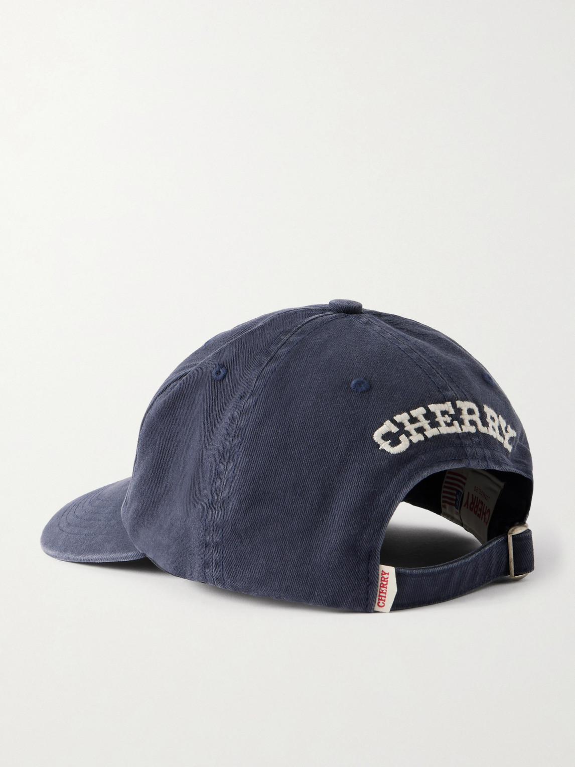 Cherry Los Angeles Usa Logo-embroidered Cotton-twill Cap In Blue