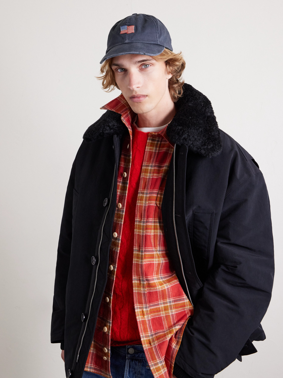 Cherry Los Angeles Usa Logo-embroidered Cotton-twill Cap In Blue