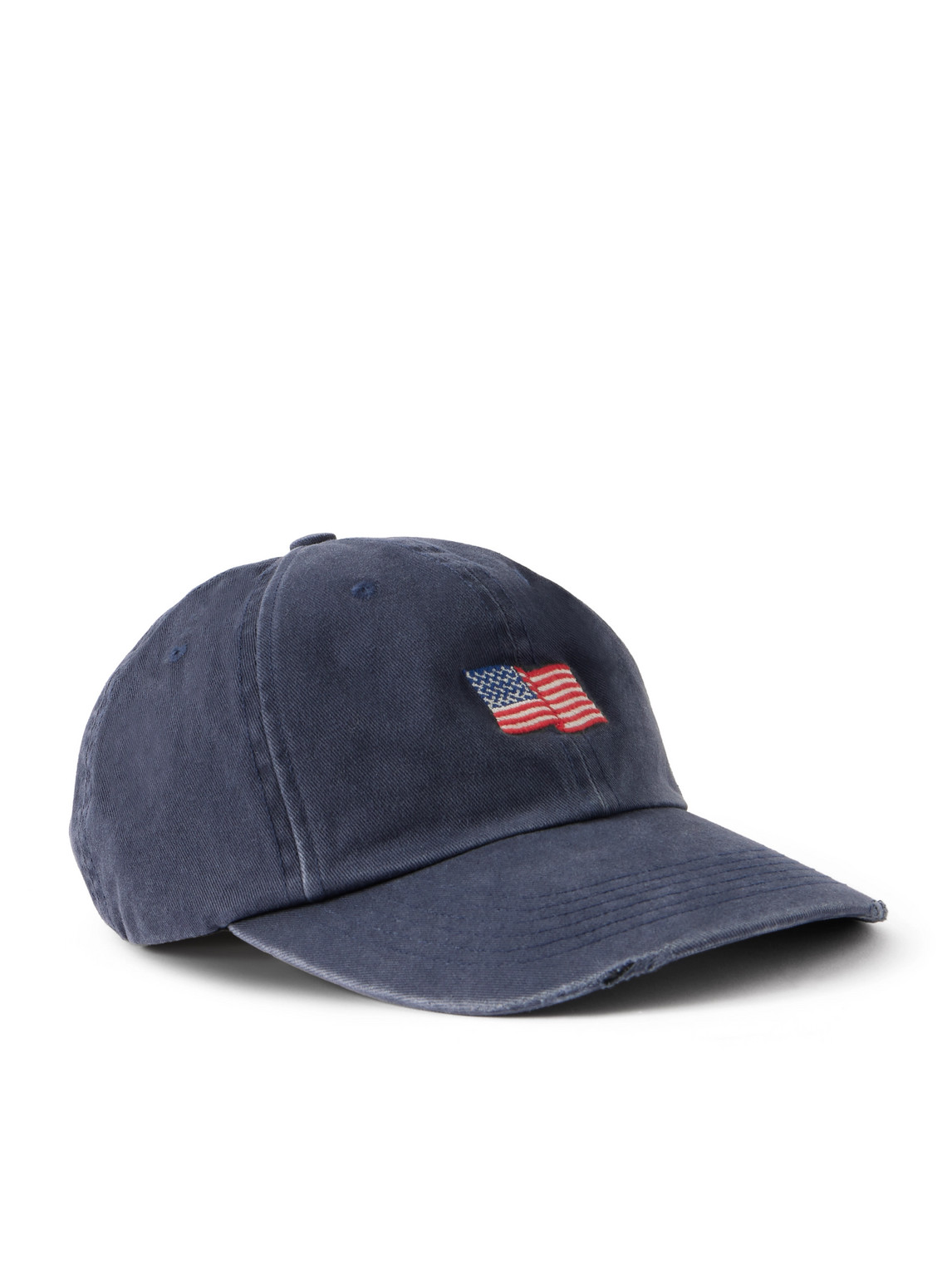 Cherry Los Angeles Usa Logo-embroidered Cotton-twill Cap In Blue