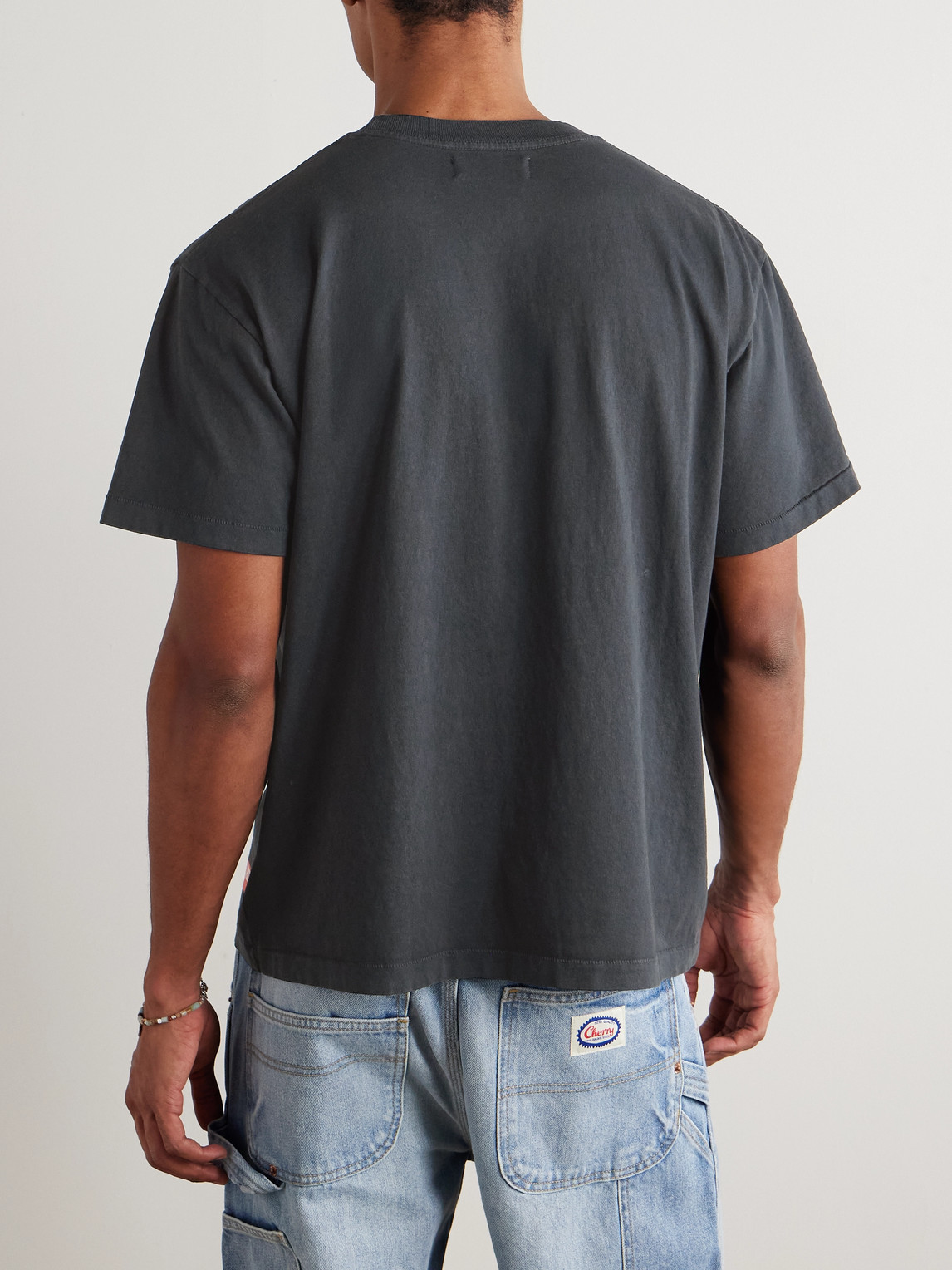 Cherry Los Angeles Logo-print Cotton-jersey T-shirt In Black