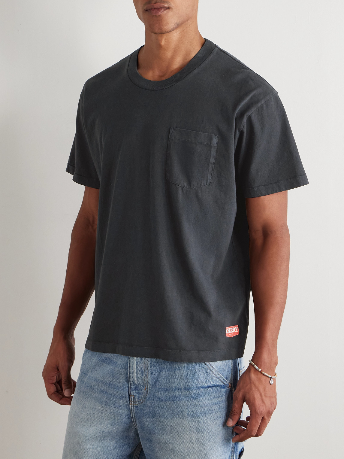 Cherry Los Angeles Logo-print Cotton-jersey T-shirt In Black