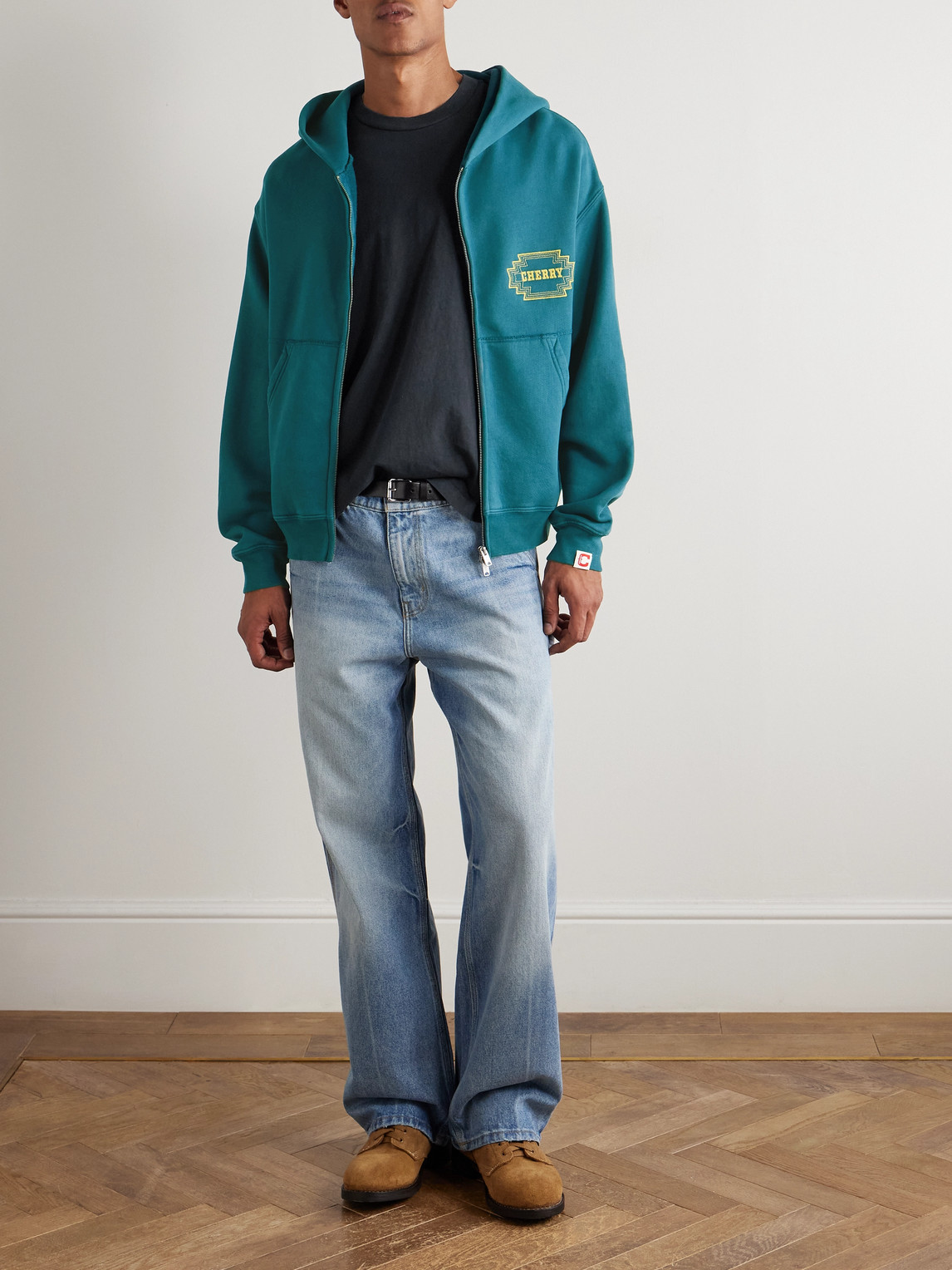 Cherry Los Angeles Logo-print Cotton-jersey T-shirt In Black