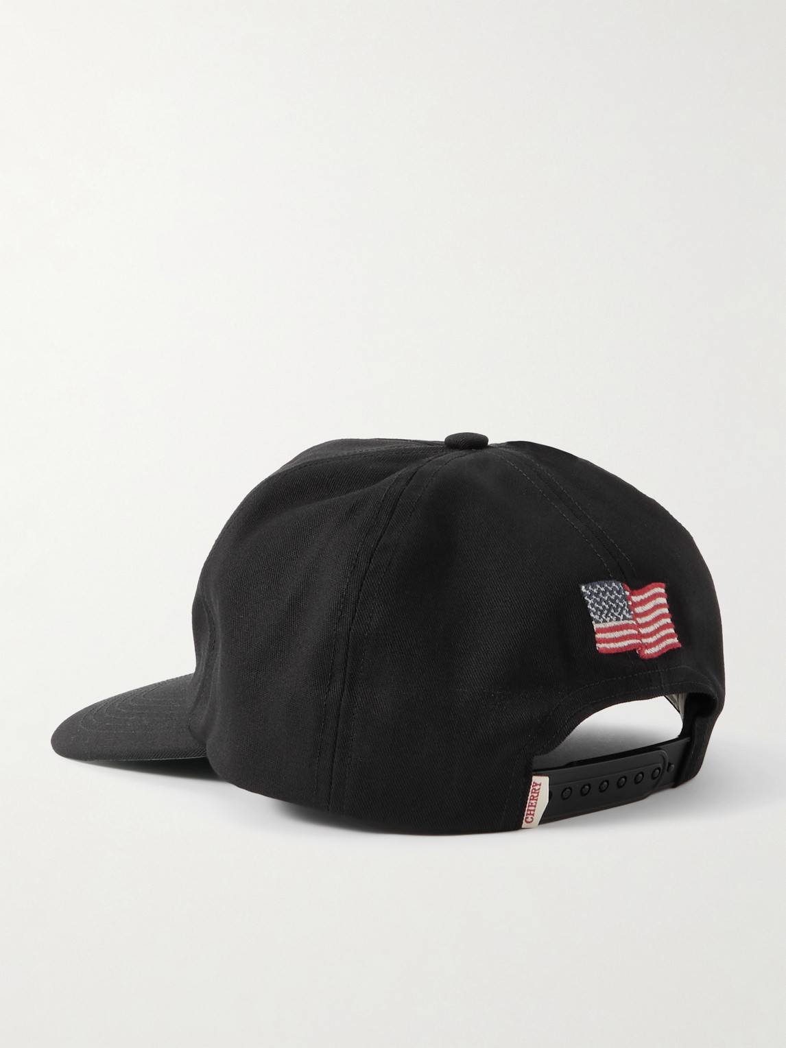 Cherry Los Angeles American Logo-embroidered Twill Baseball Cap In Black