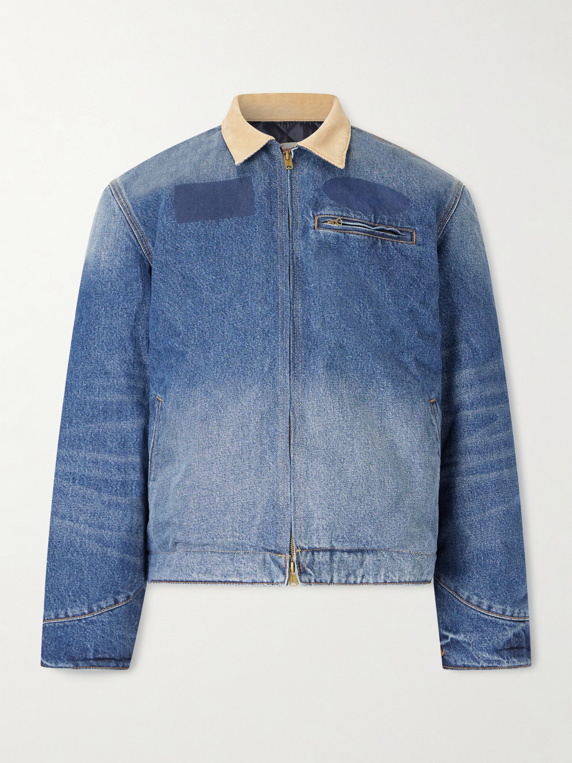 Cherry Los Angeles – Sun Faded Corduroy-Trimmed Denim Jacket