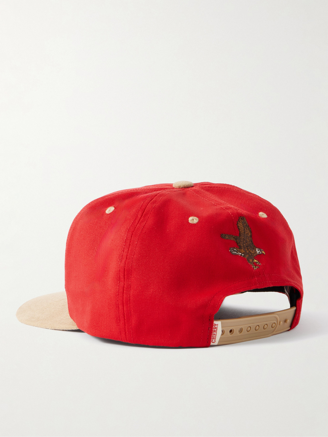 Cherry Los Angeles Navajo Suede-trimmed Logo-embroidered Twill Baseball Cap In Red