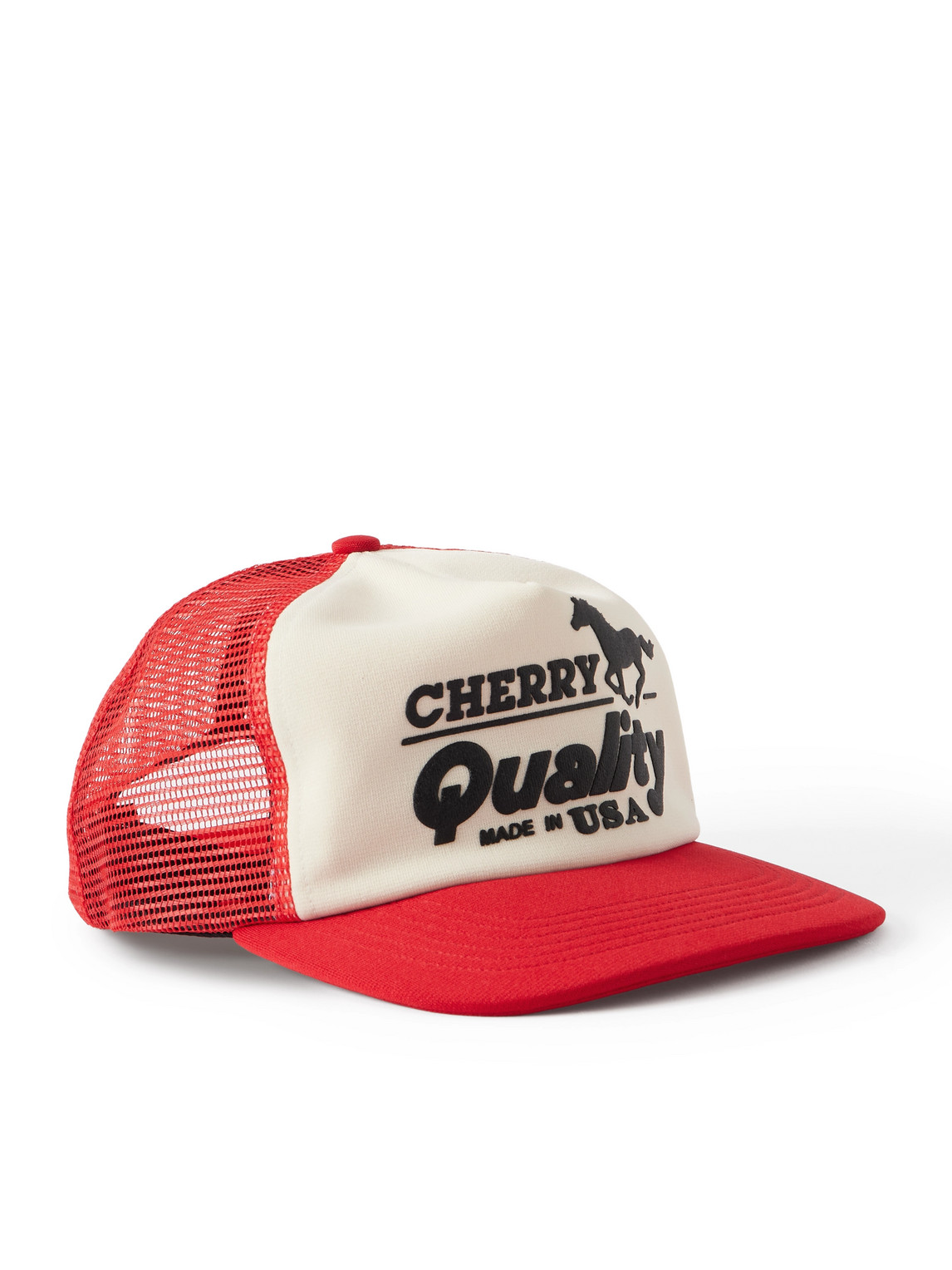 Cherry Los Angeles Printed Foam And Mesh Trucker Cap In Red