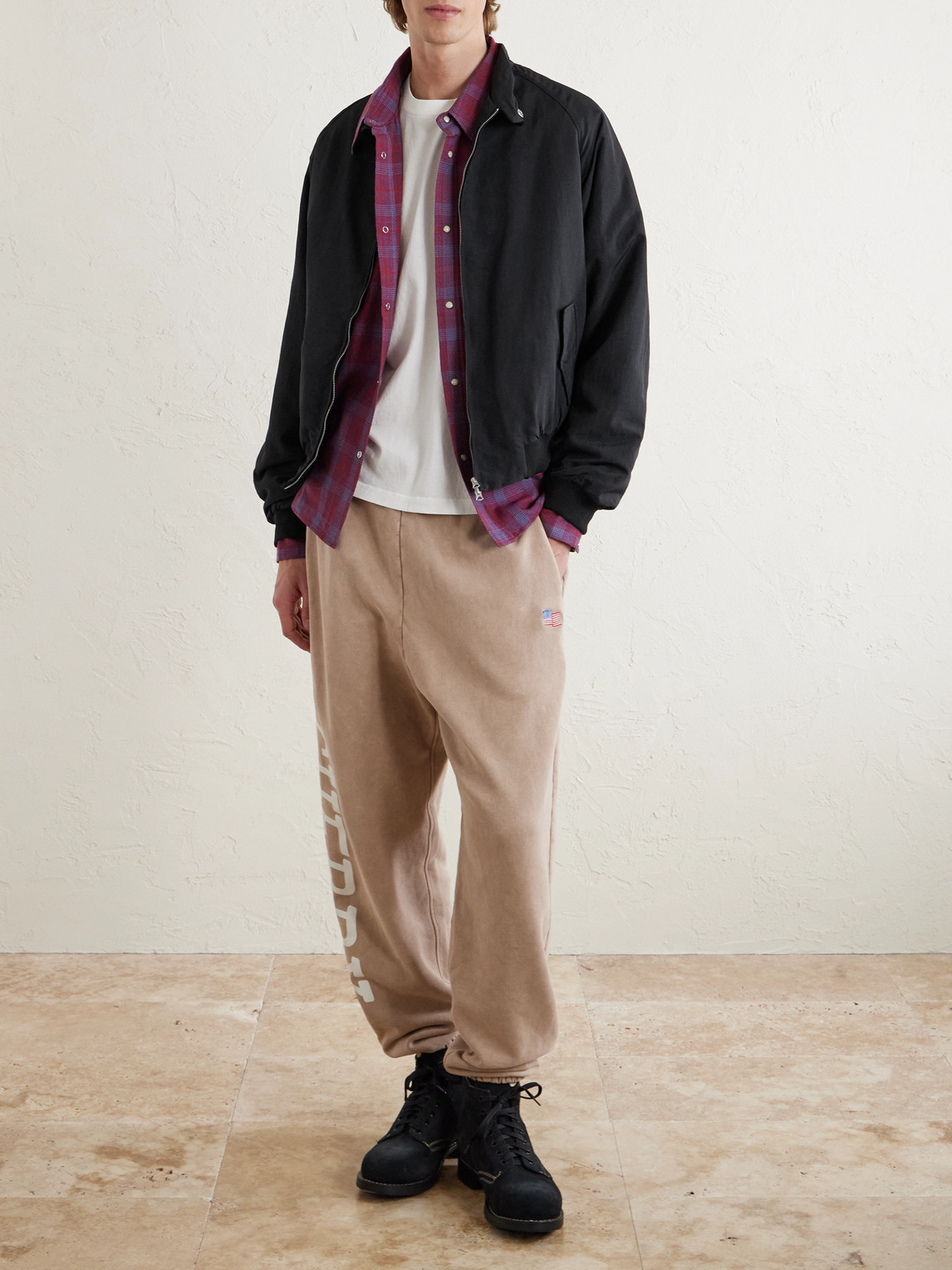 Cherry Los Angeles Championship Embroidered Shell Bomber Jacket In Black