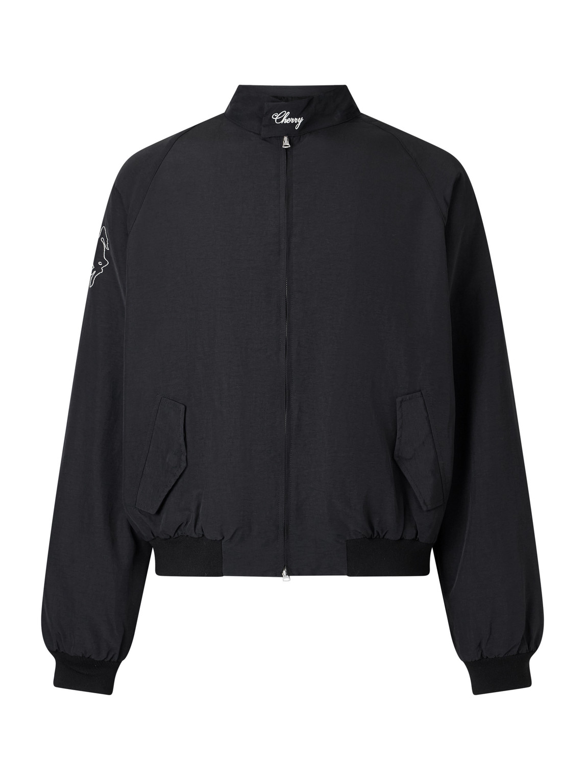 Cherry Los Angeles Championship Embroidered Shell Bomber Jacket In Black
