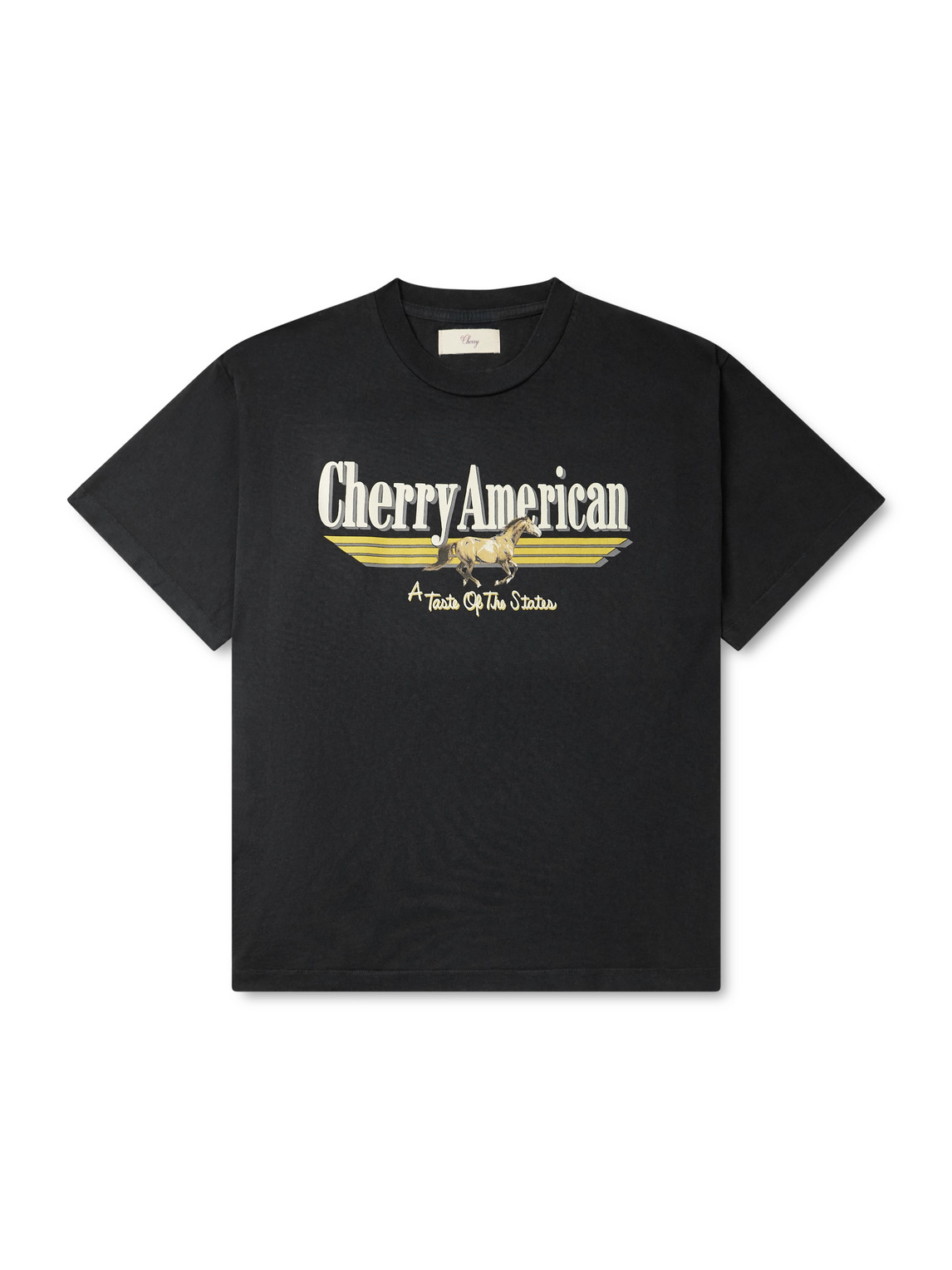 Cherry Los Angeles Coast To Coast Printed Cotton-jersey T-shirt In Black